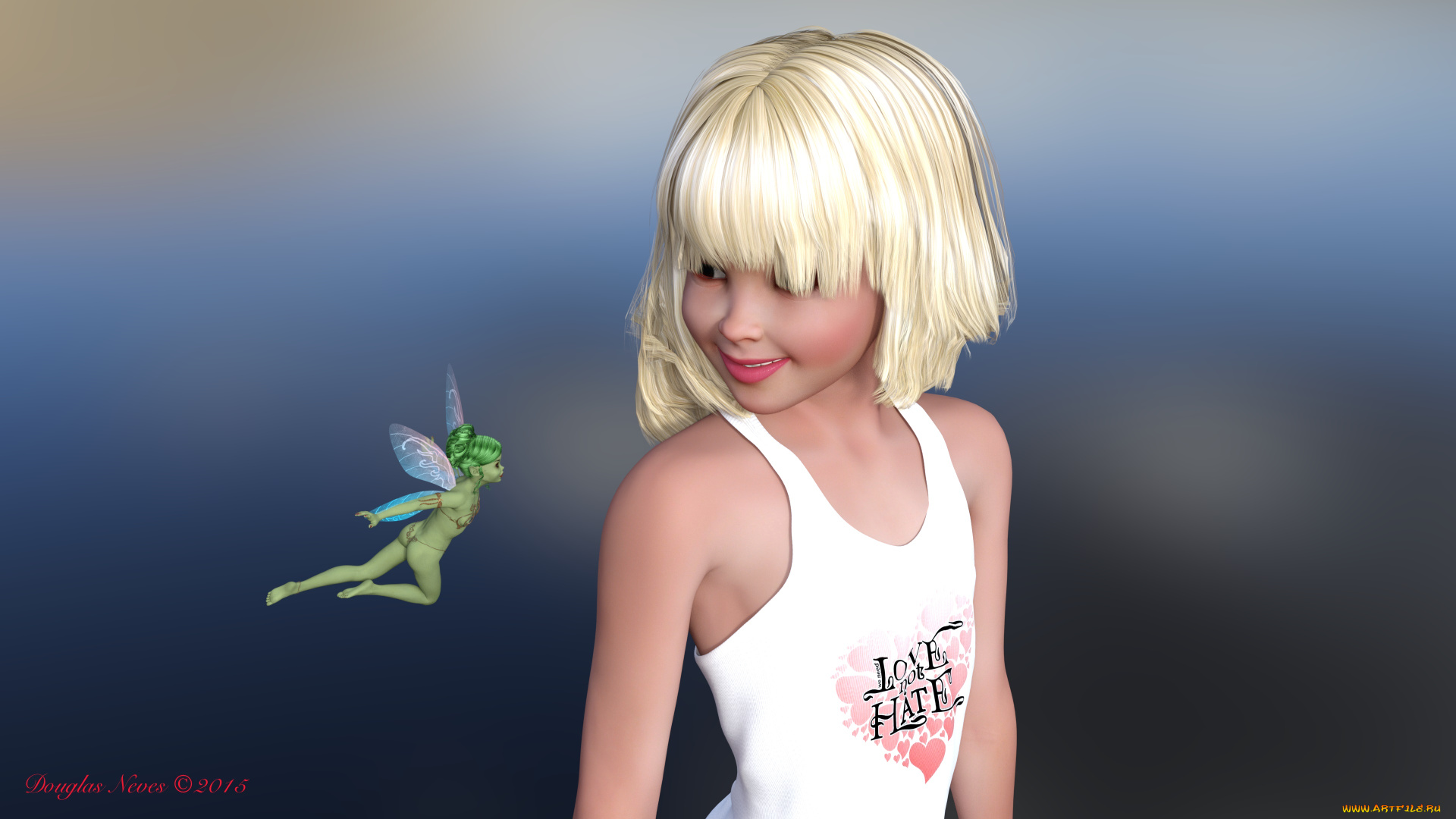 3д, графика, люди, , people, девочка, взгляд, фон, фея