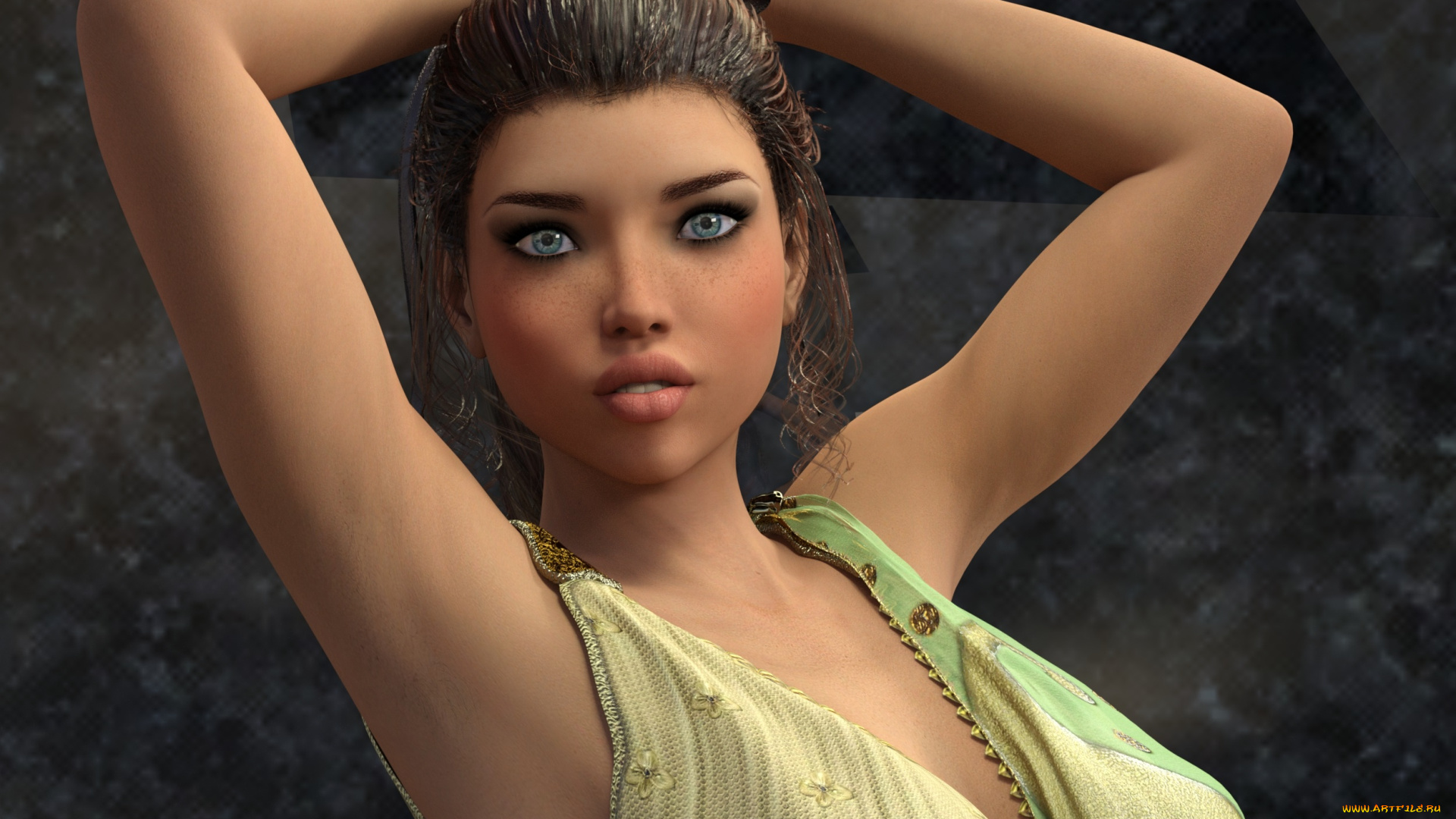 3д, графика, люди, , people, взгляд, девушка, фон