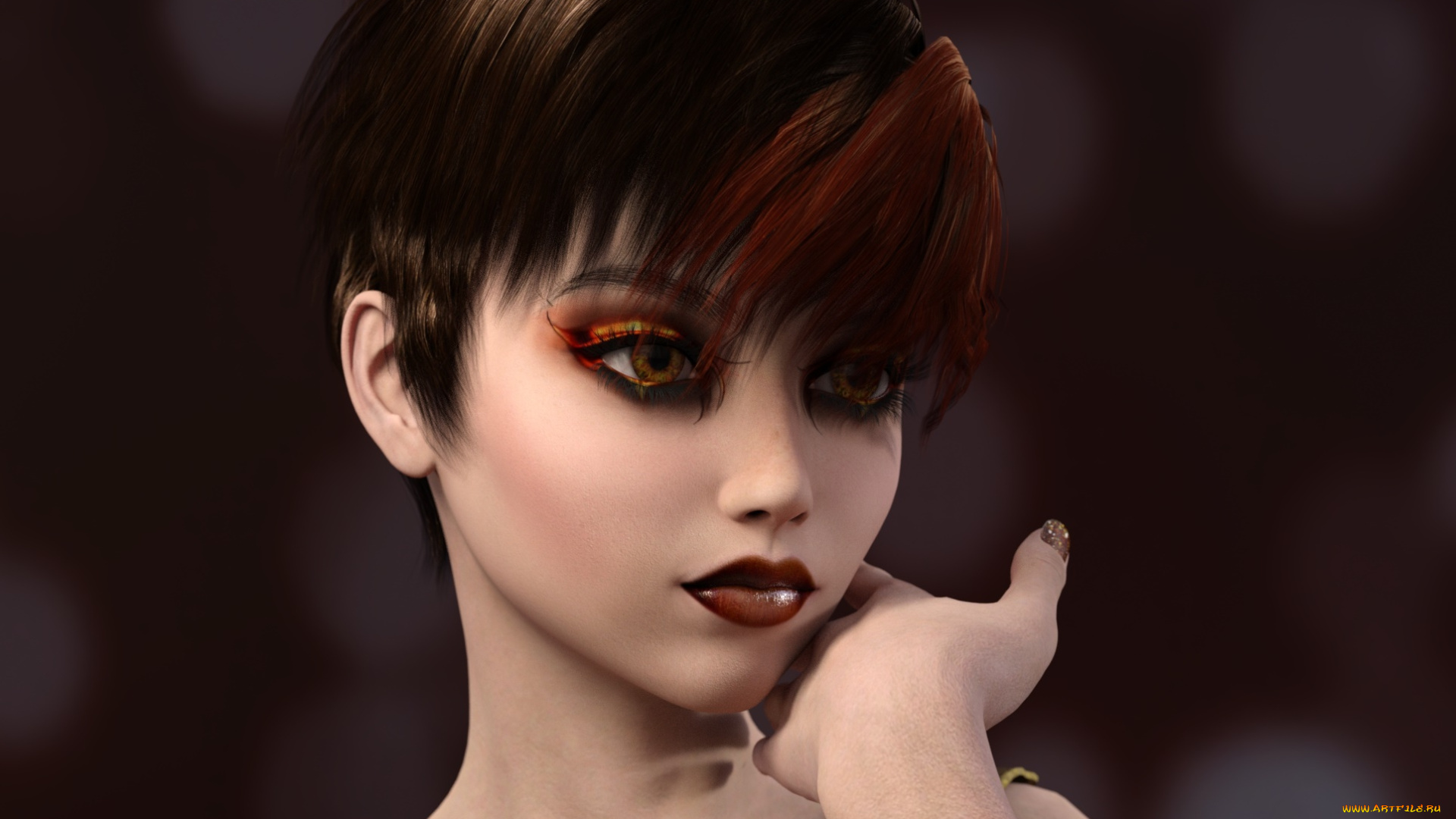 3д, графика, портрет, , portraits, фон, девушка, взгляд