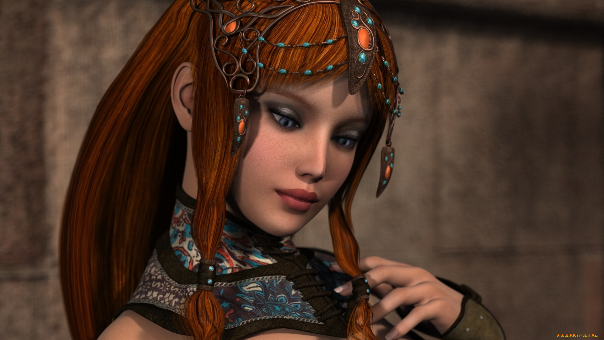 3д, графика, портрет, , portraits, взгляд, девушка, фон