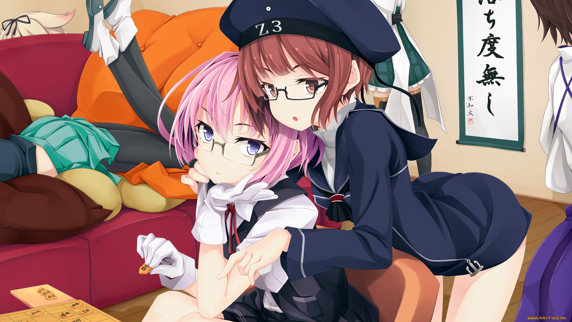 аниме, kantai, collection, фон, взгляд, девушки