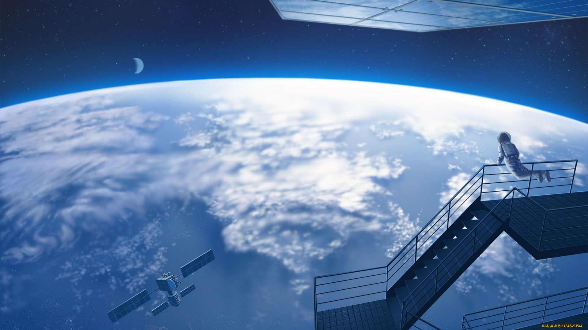 аниме, оружие, , техника, , технологии, астронавт, космос, земля