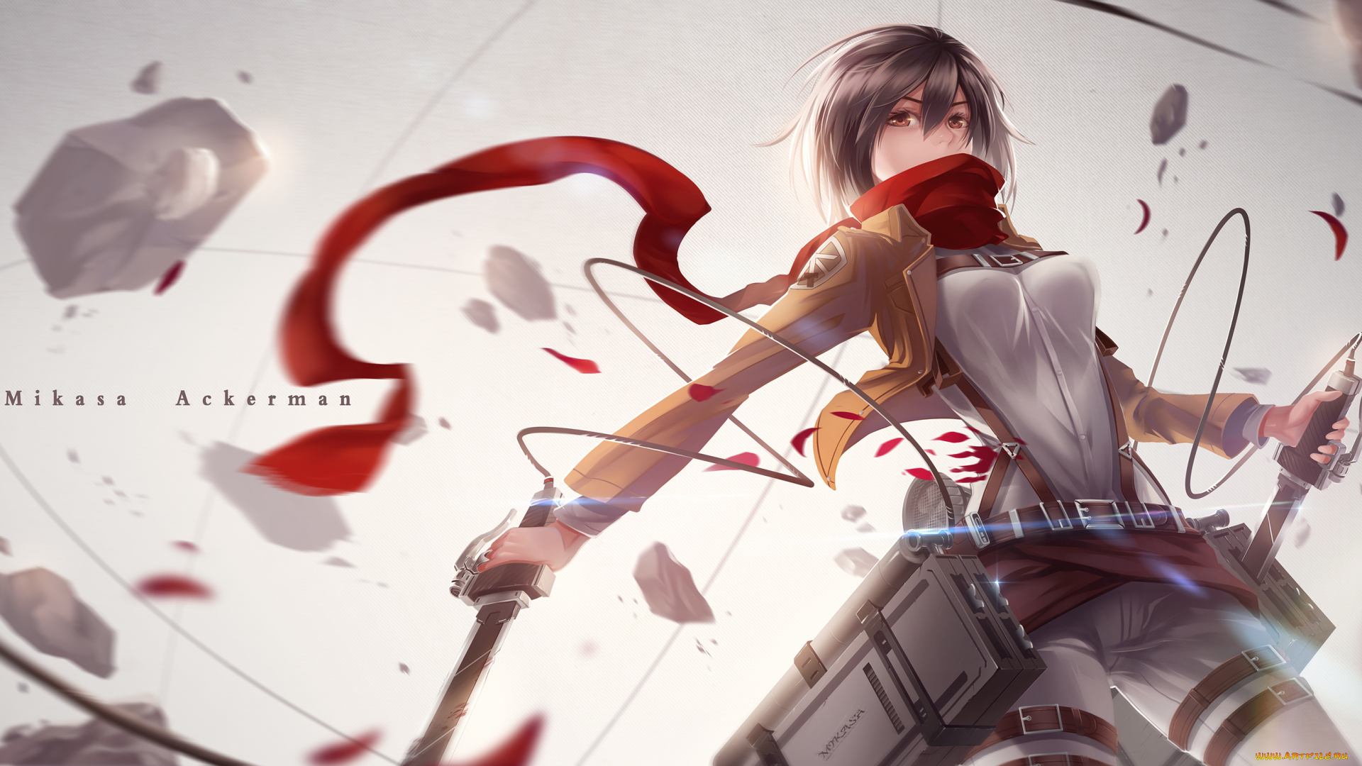 аниме, shingeki, no, kyojin, микаса