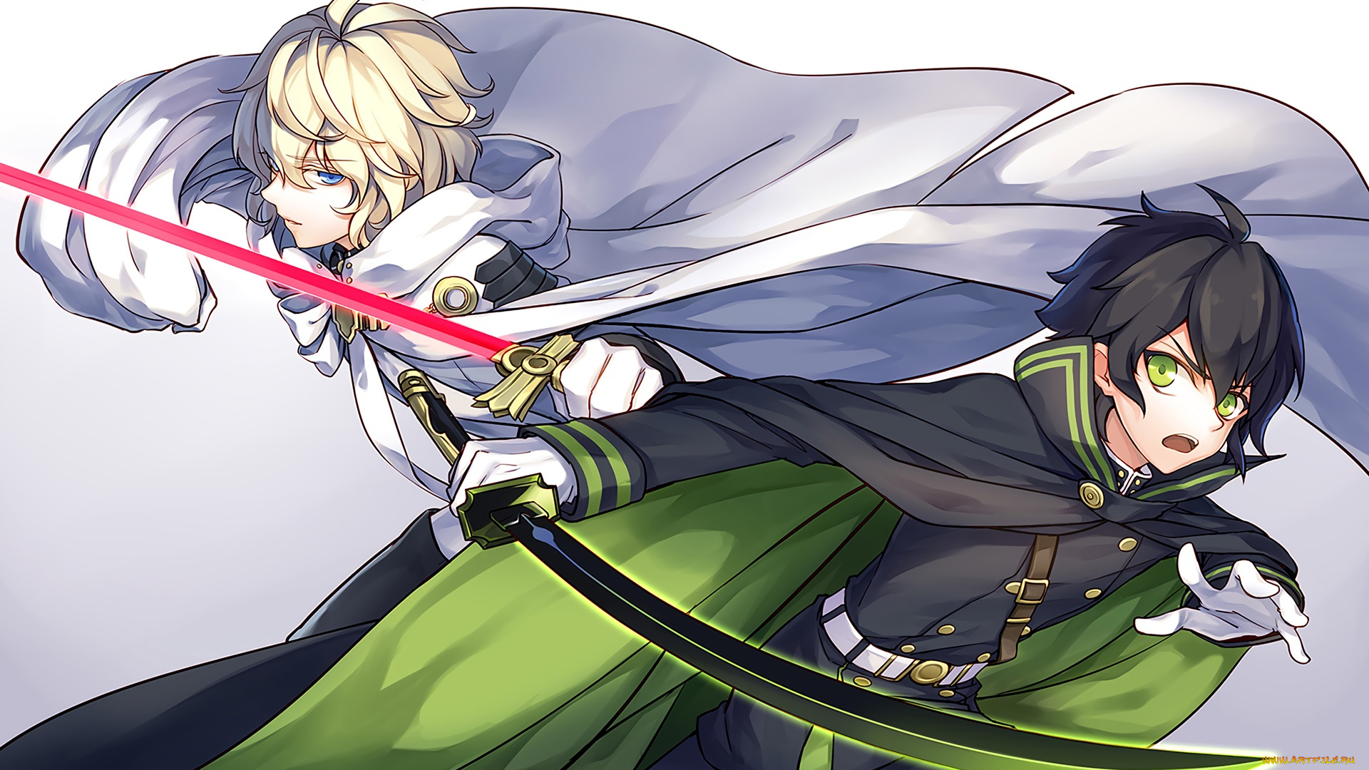 seraph, of, the, end, аниме, unknown, , другое, фон, девушка, взгляд