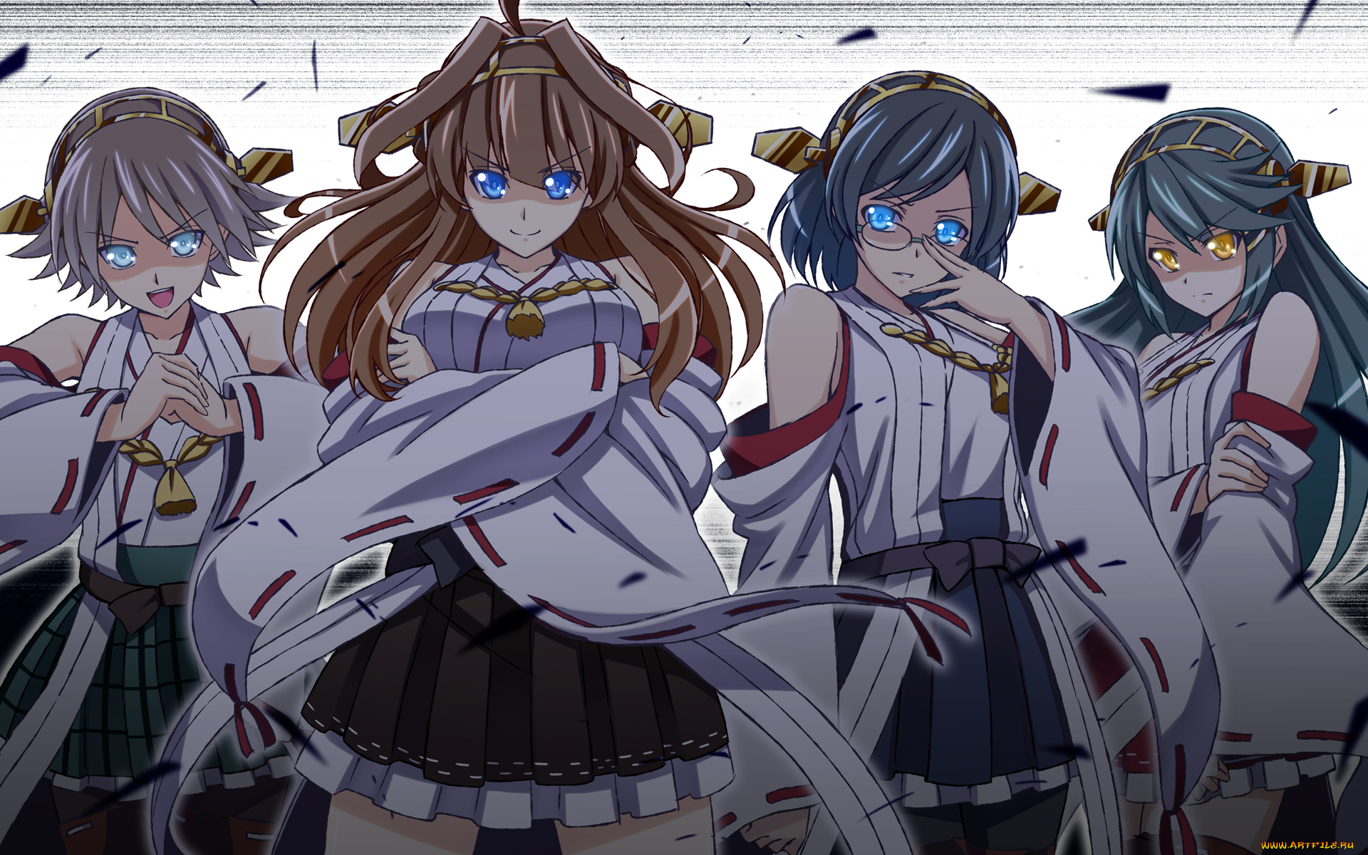 аниме, kantai, collection, взгляд, фон, девушки