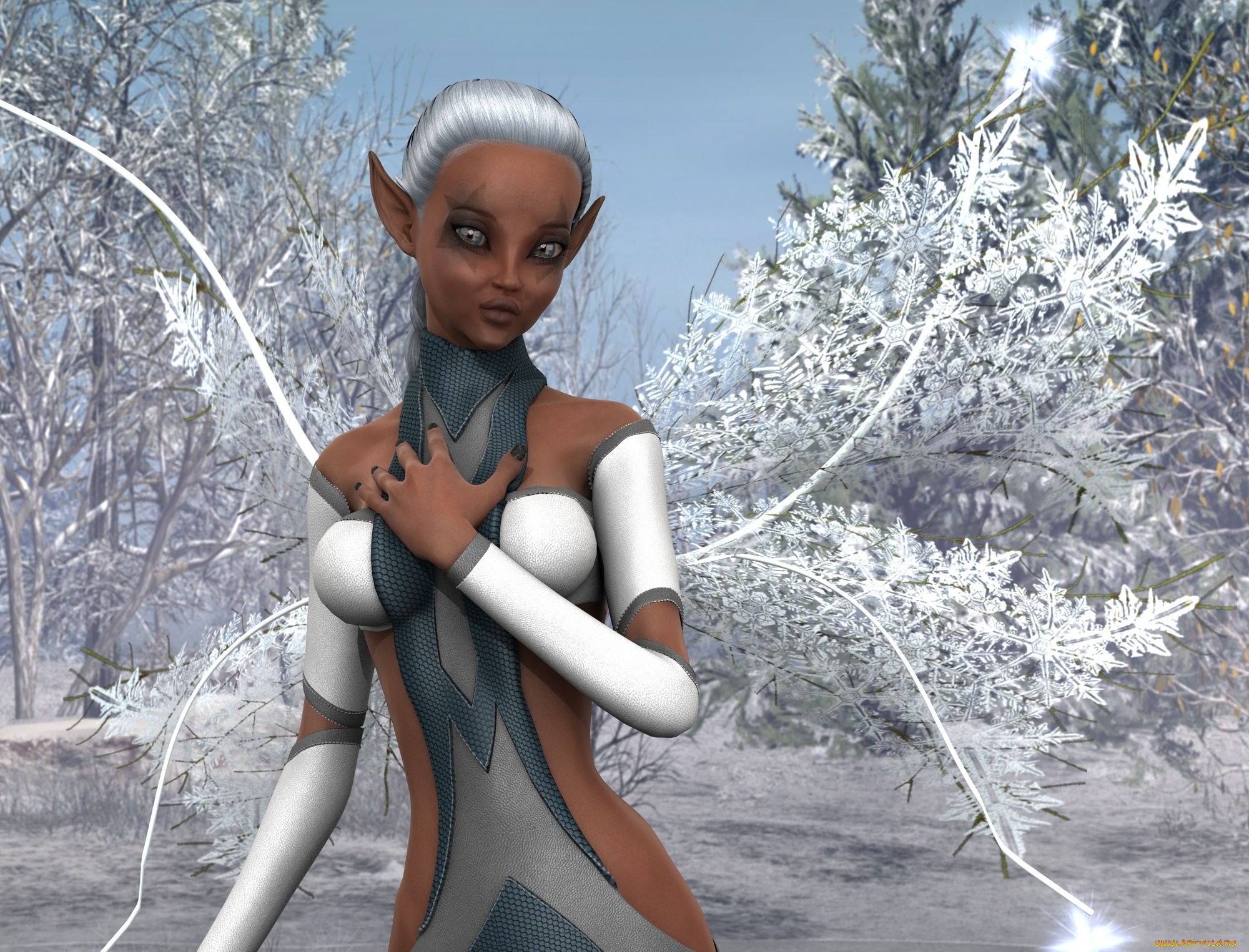 3д, графика, эльфы, , elves, фон, фея, взгляд