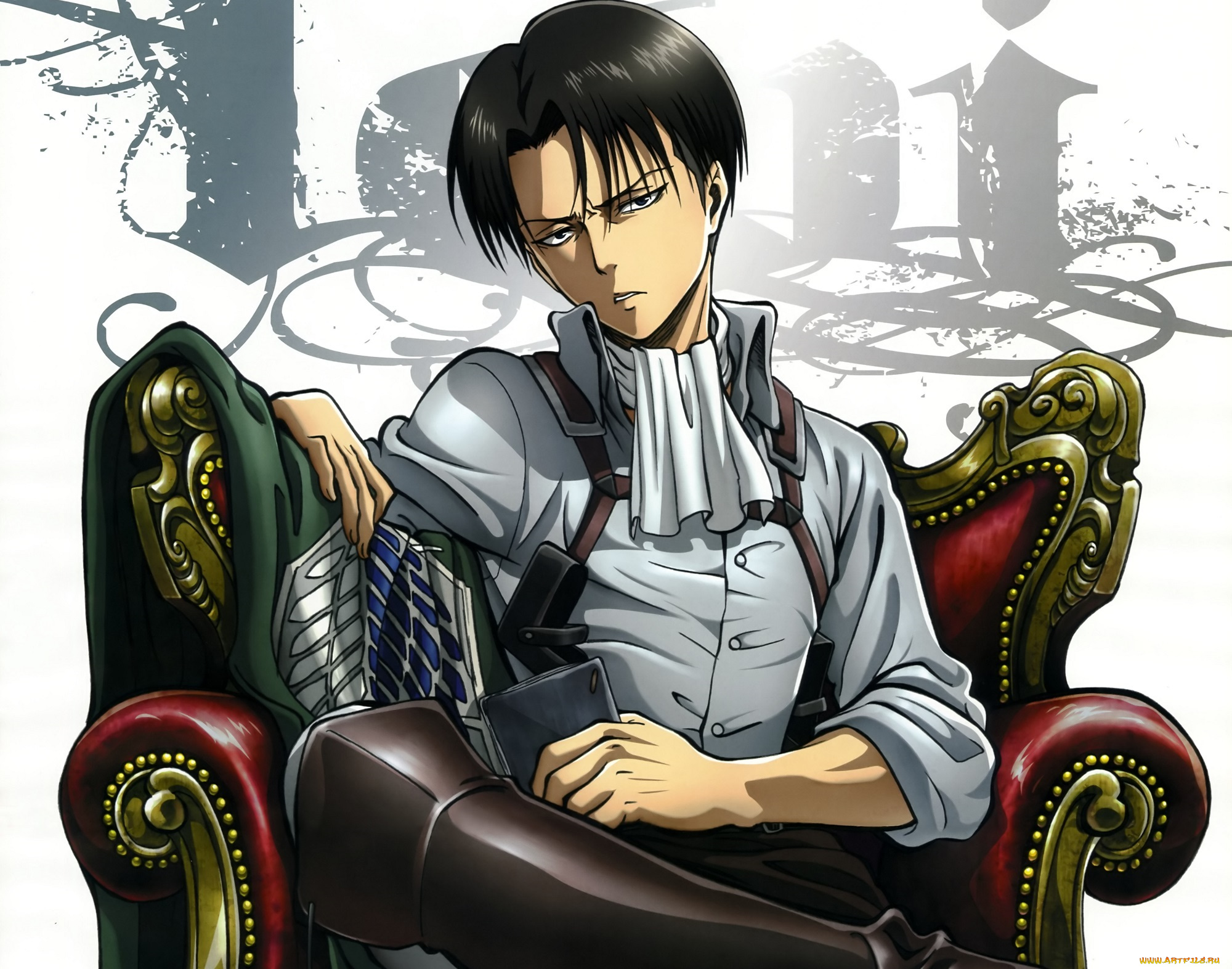 аниме, shingeki, no, kyojin, леви
