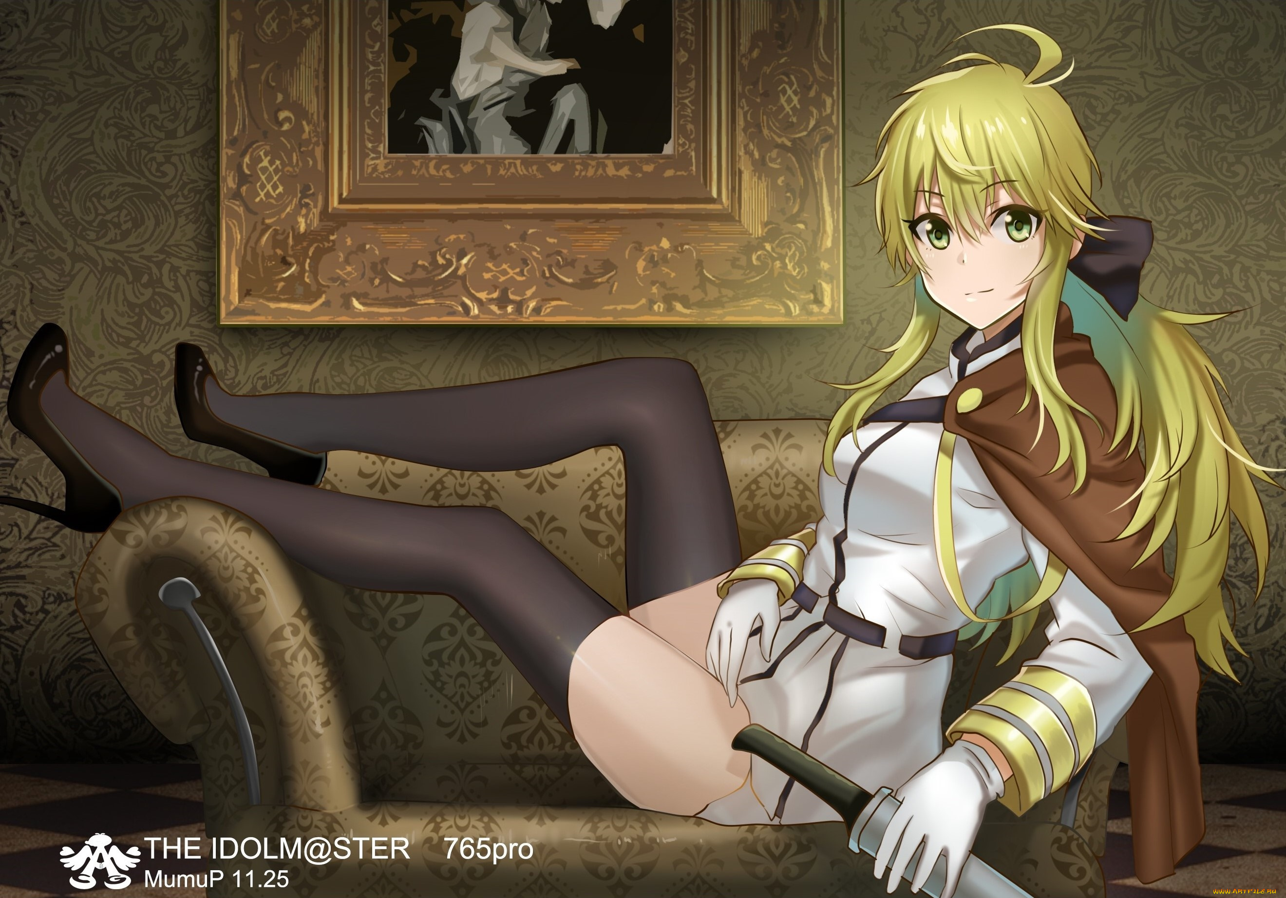 аниме, idolm@ster, девушка, взгляд, фон