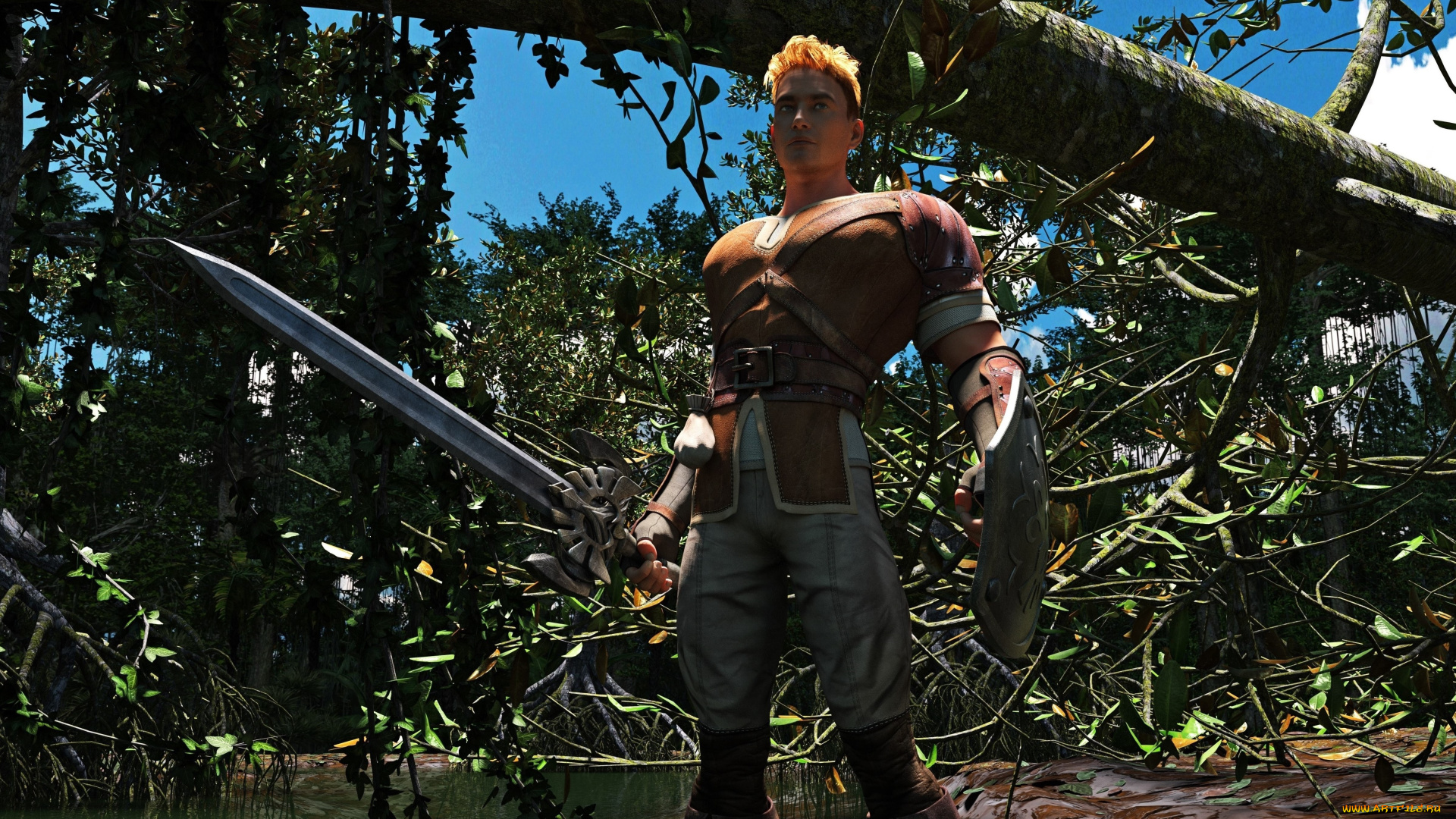 3д, графика, фантазия, , fantasy, фон, взгляд, мужчина