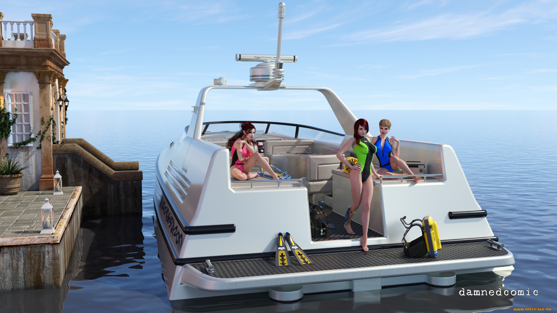 3д, графика, люди, , people, девушки, фон, взгляд