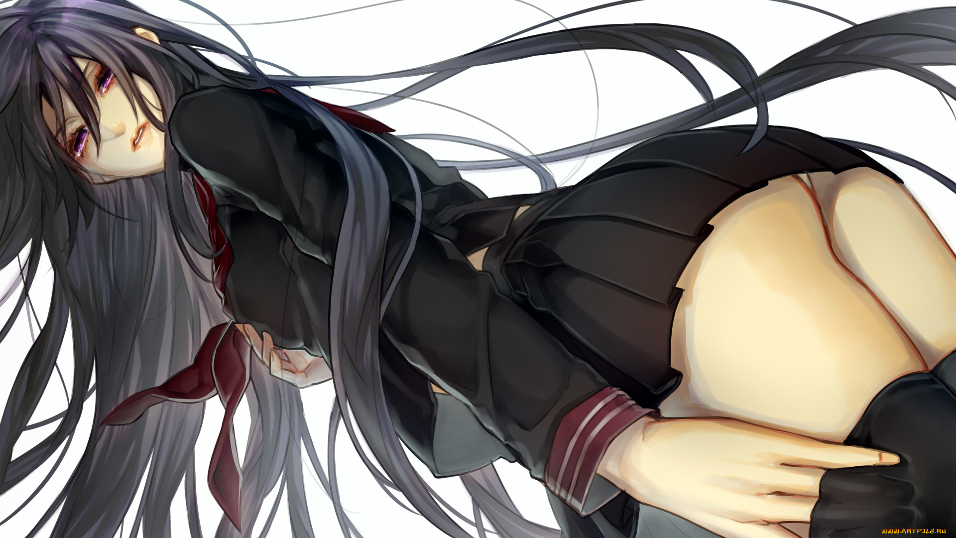 аниме, black, bullet, девушка