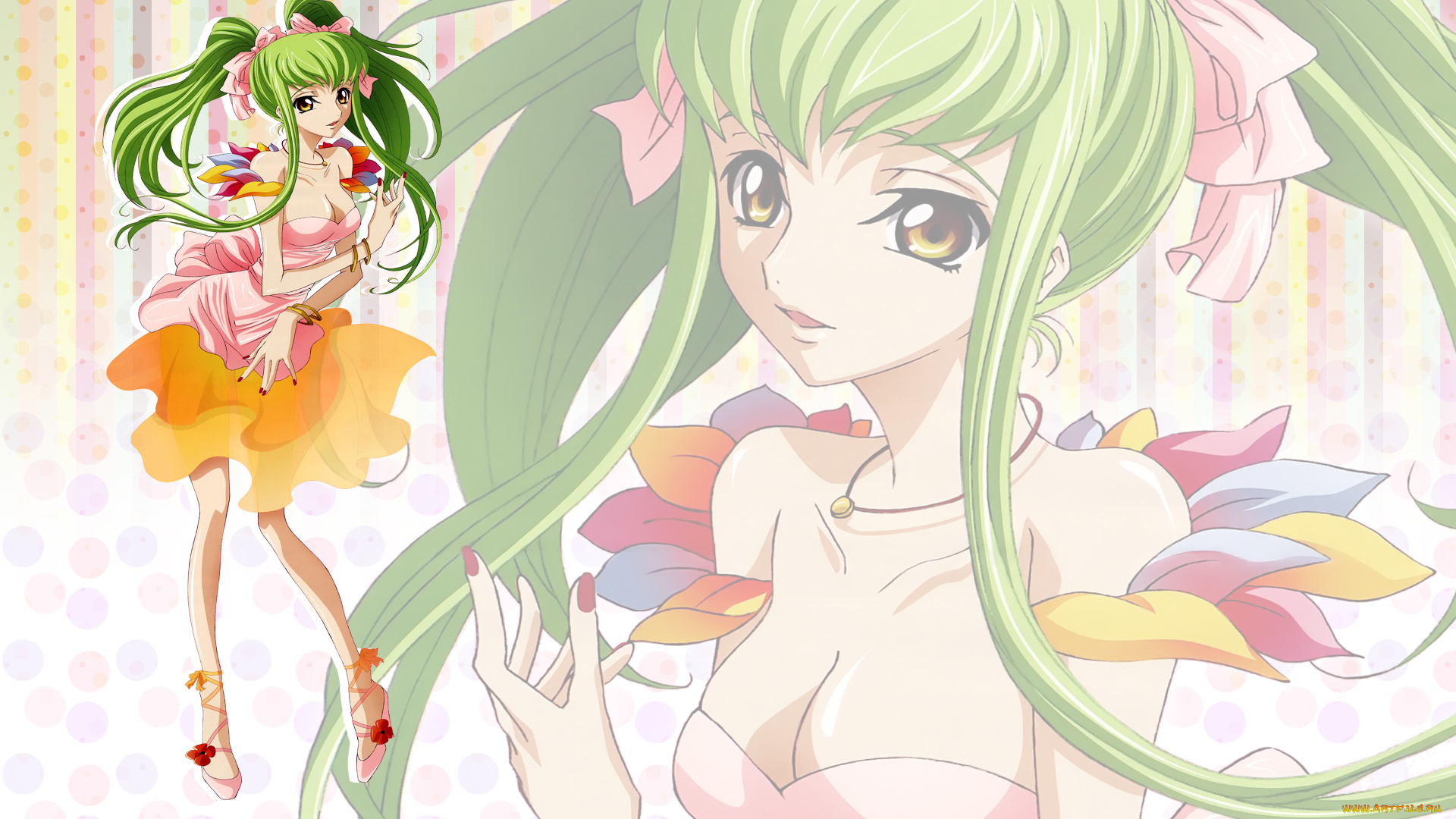 аниме, code, geass, девушка, фон, взгляд