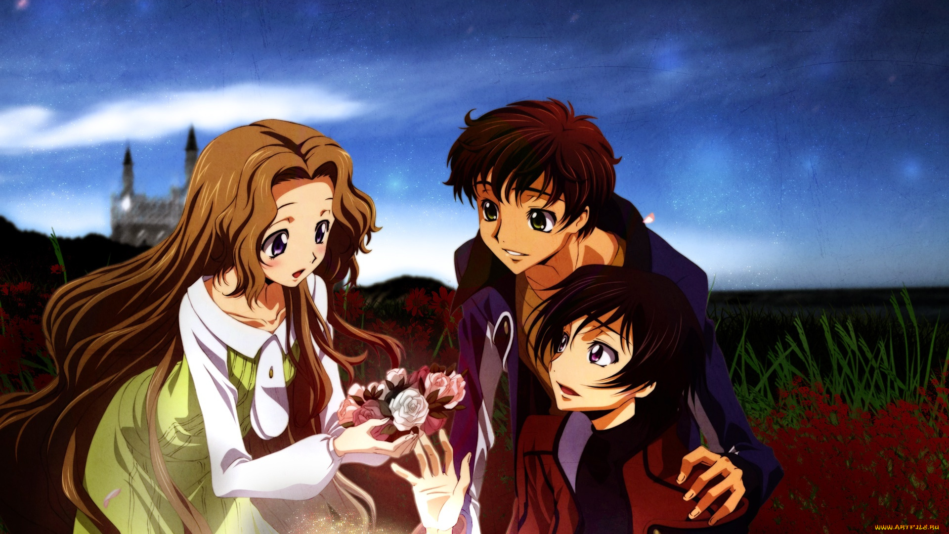 аниме, code, geass, фон, девушка, взгляд