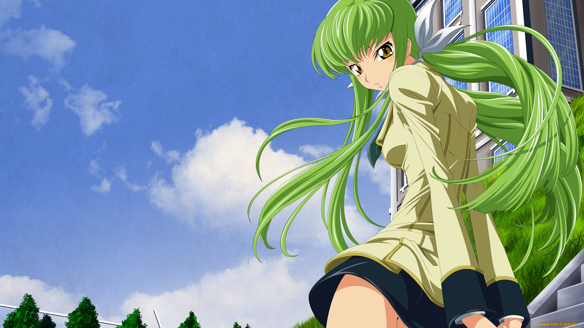 аниме, code, geass, фон, взгляд, девушка