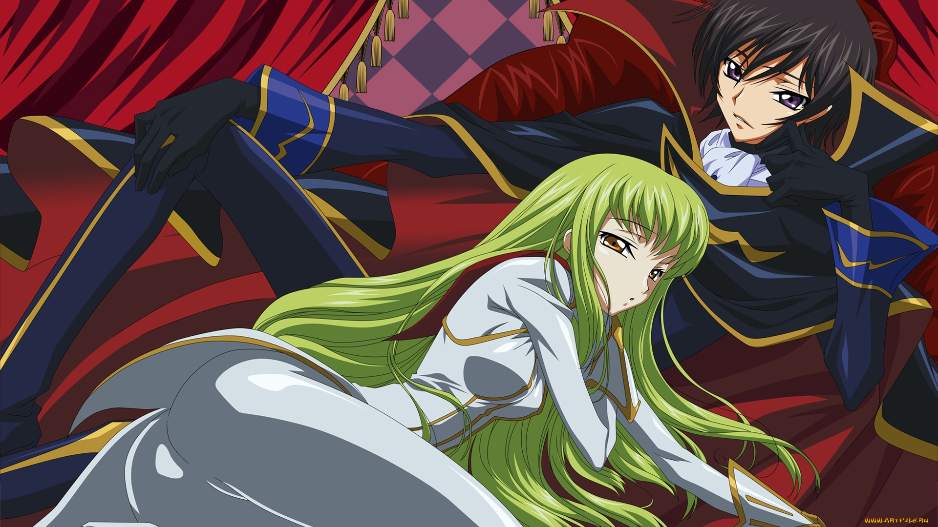 аниме, code, geass, фон, взгляд, девушка