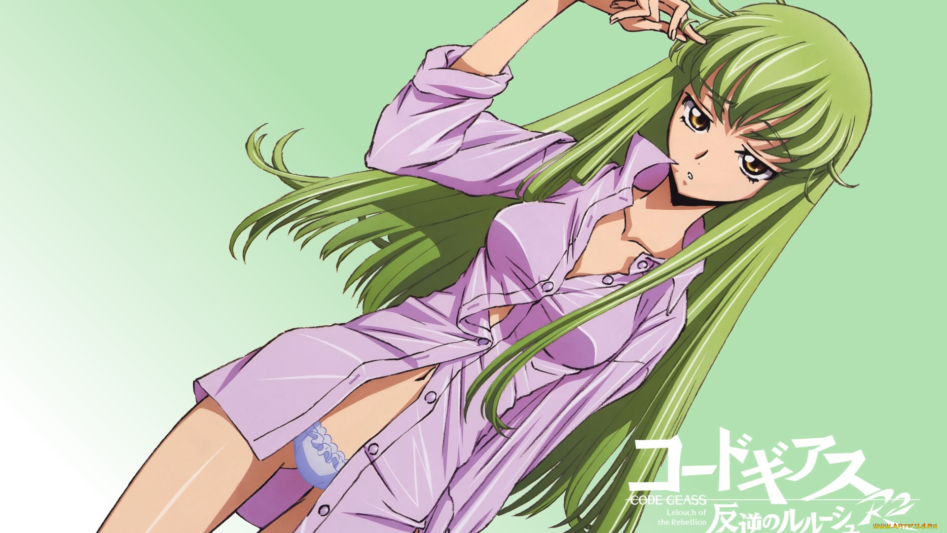 аниме, code, geass, взгляд, фон, девушка