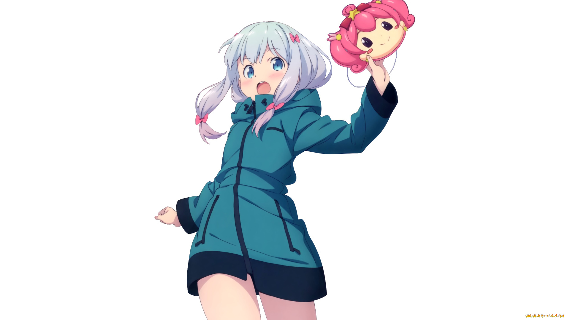 аниме, eromanga-sensei, девушки, взгляд, фон
