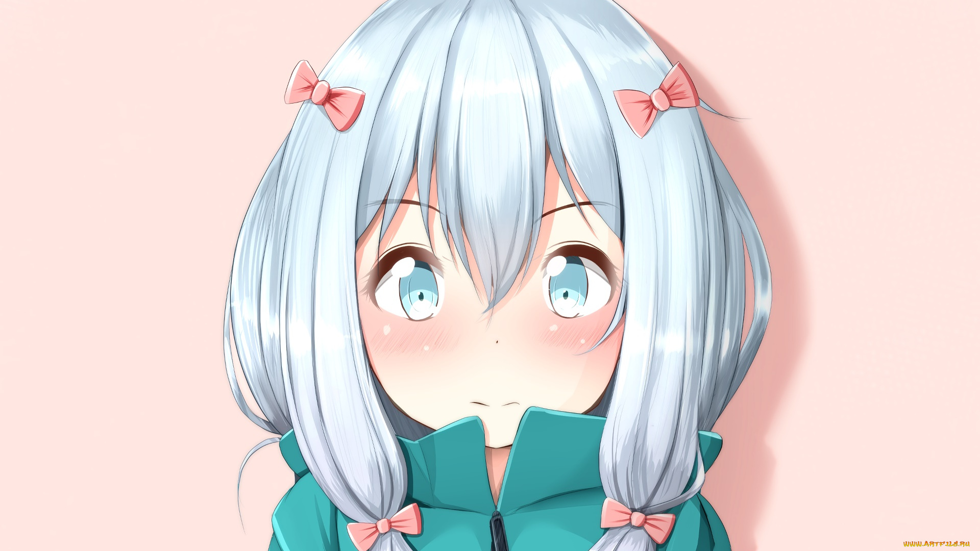 аниме, eromanga-sensei, взгляд, девушка, фон