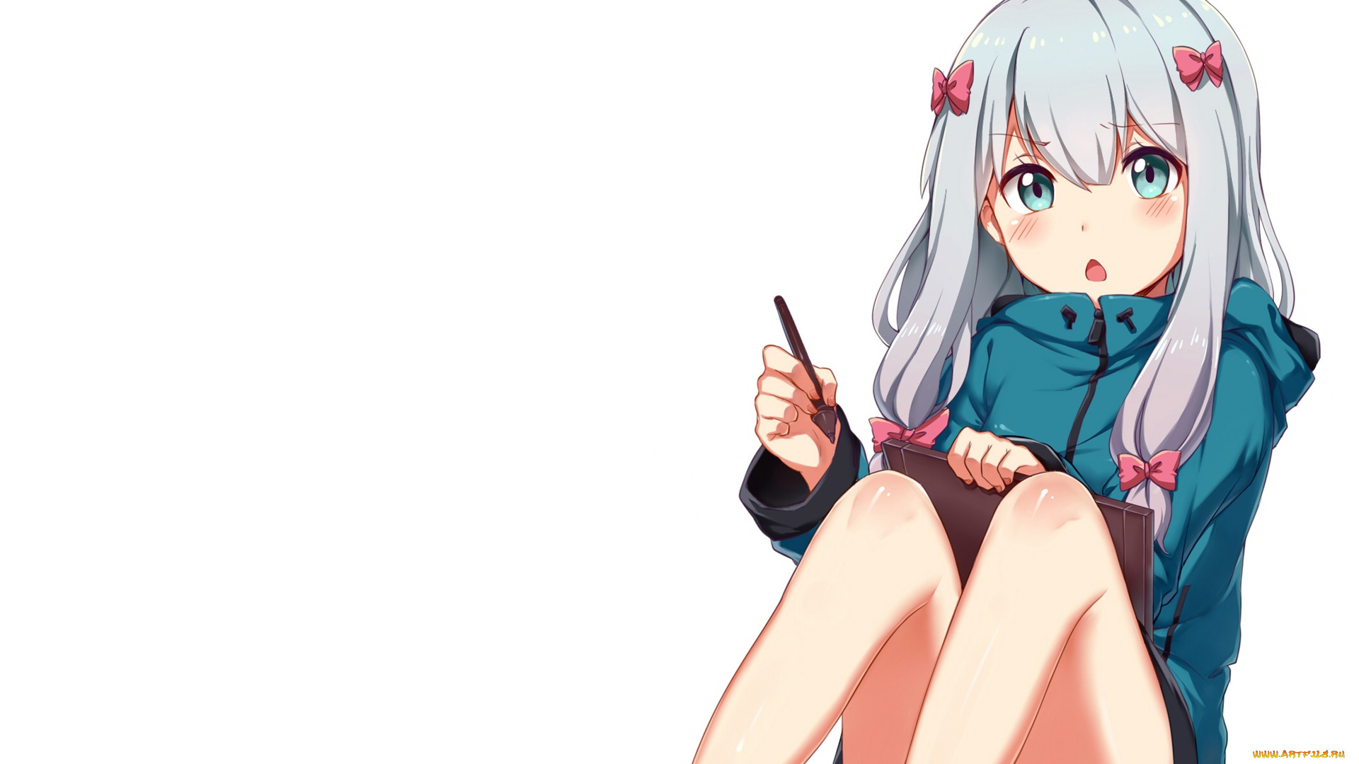 аниме, eromanga-sensei, взгляд, девушка, фон