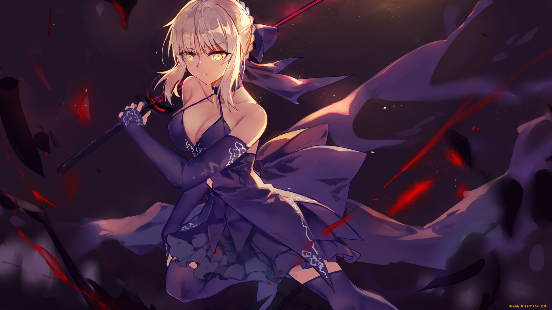 аниме, fate, stay, night, saber, alter