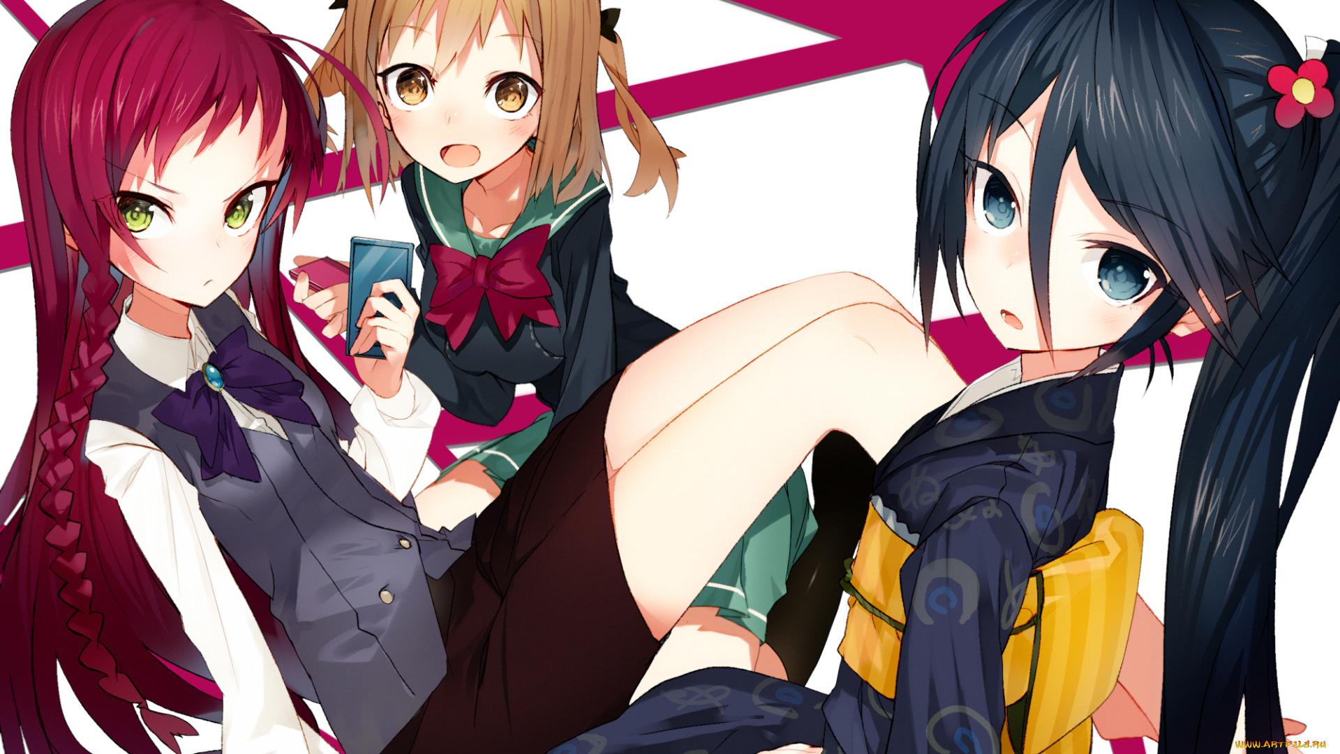 аниме, hataraku, maou-sama, девушки