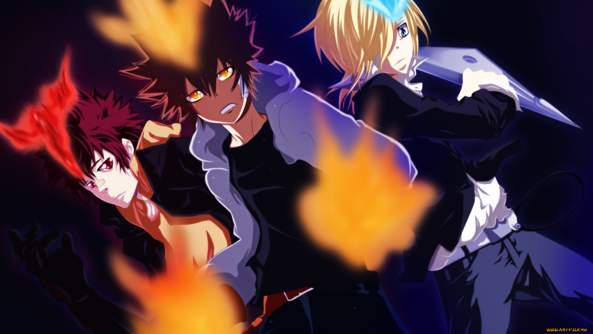 аниме, katekyo, hitman, reborn, парни