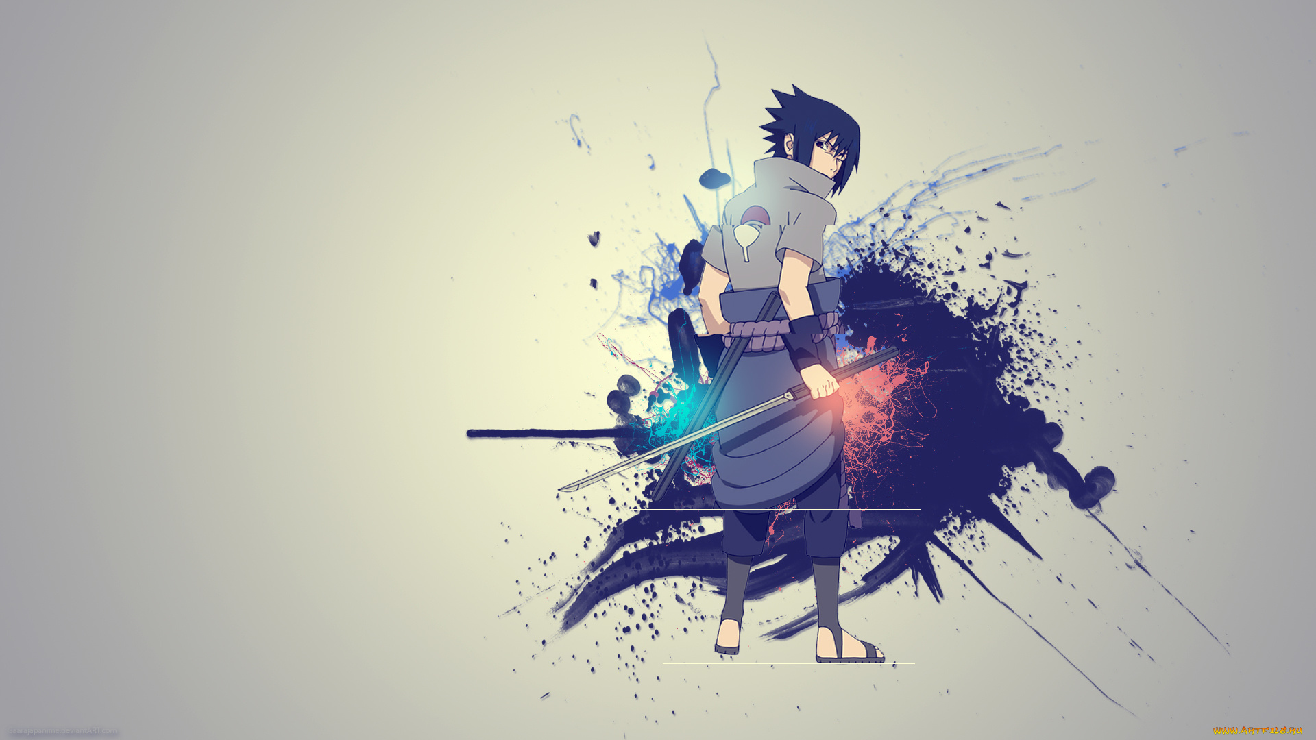 аниме, naruto, креатив, меч, sasuke, наруто, саске, учиха, кусанаги