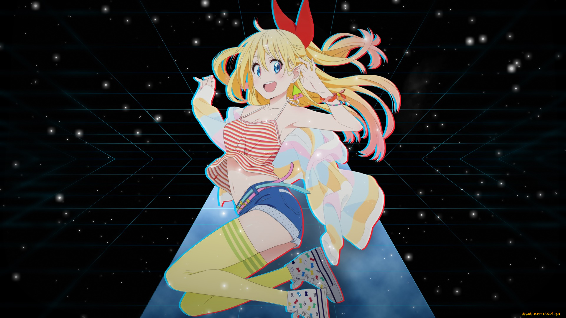 аниме, nisekoi, девушка, фон, взгляд