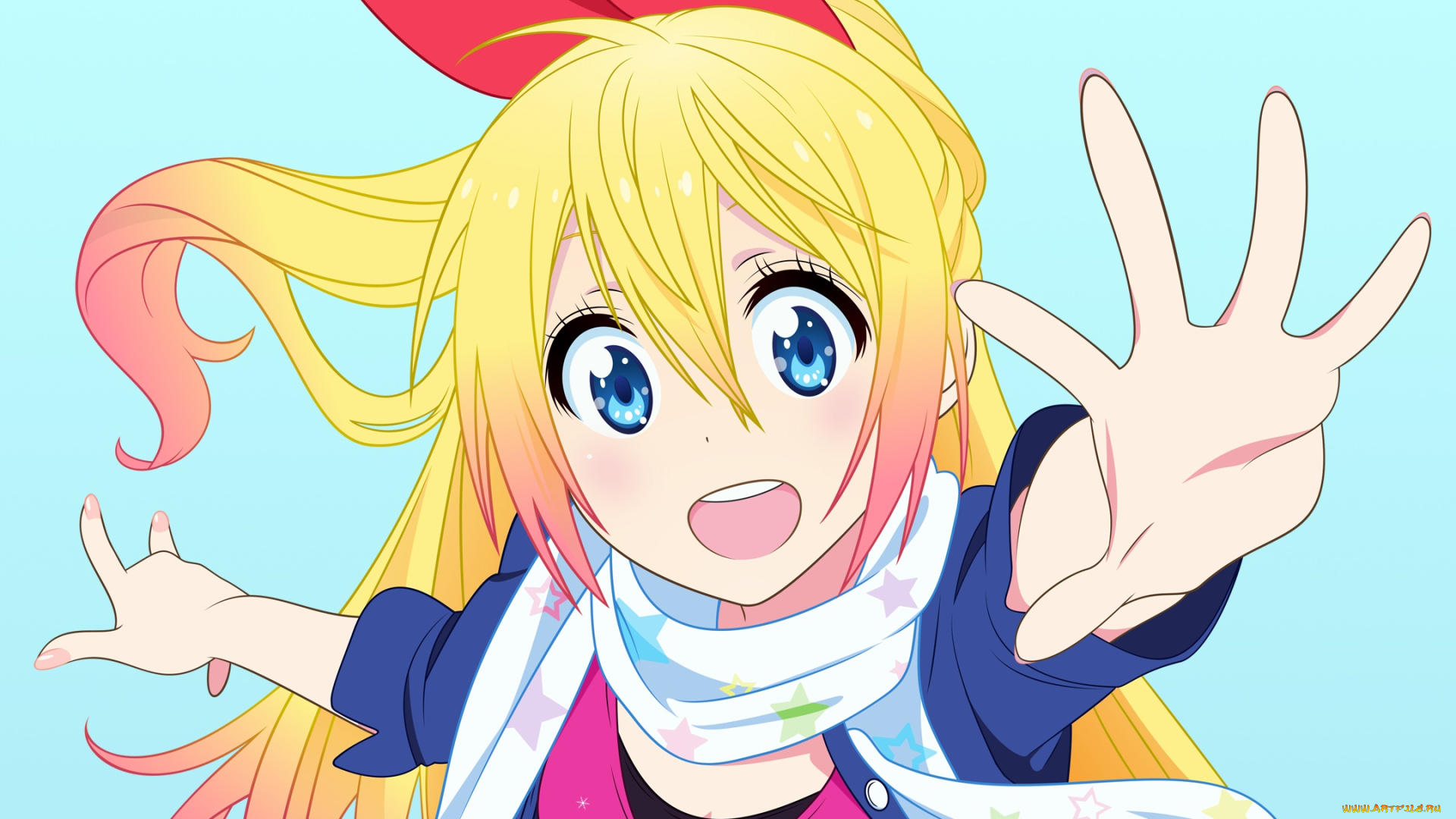 аниме, nisekoi, фон, взгляд, девушка