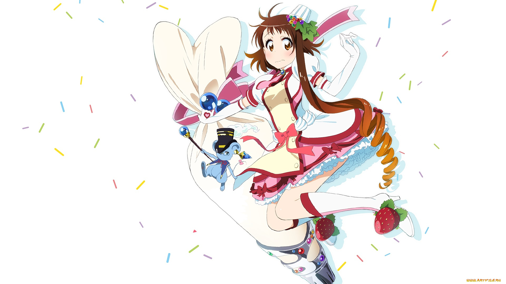 аниме, nisekoi, фон, взгляд, девушка