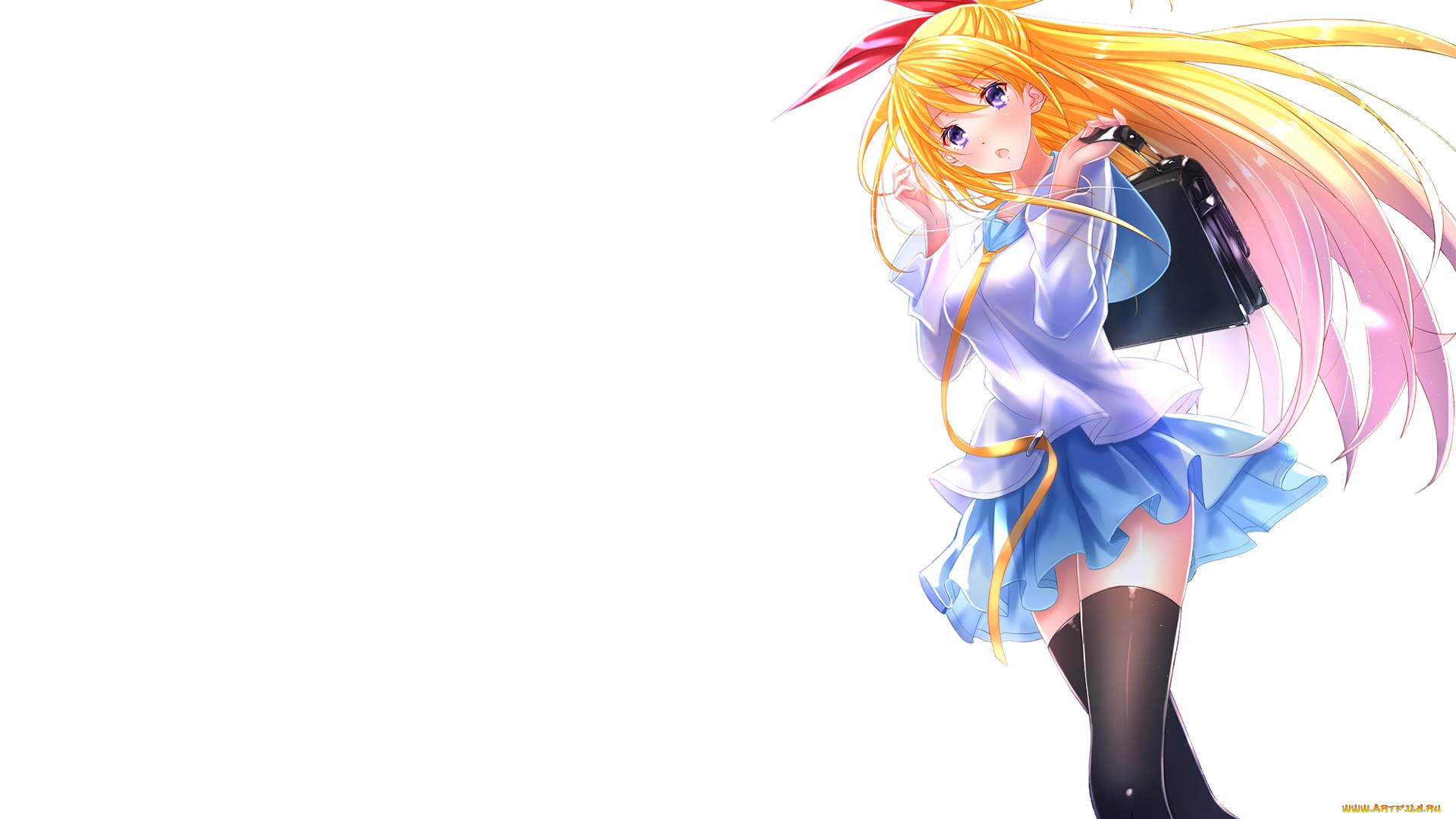 аниме, nisekoi, фон, взгляд, девушка