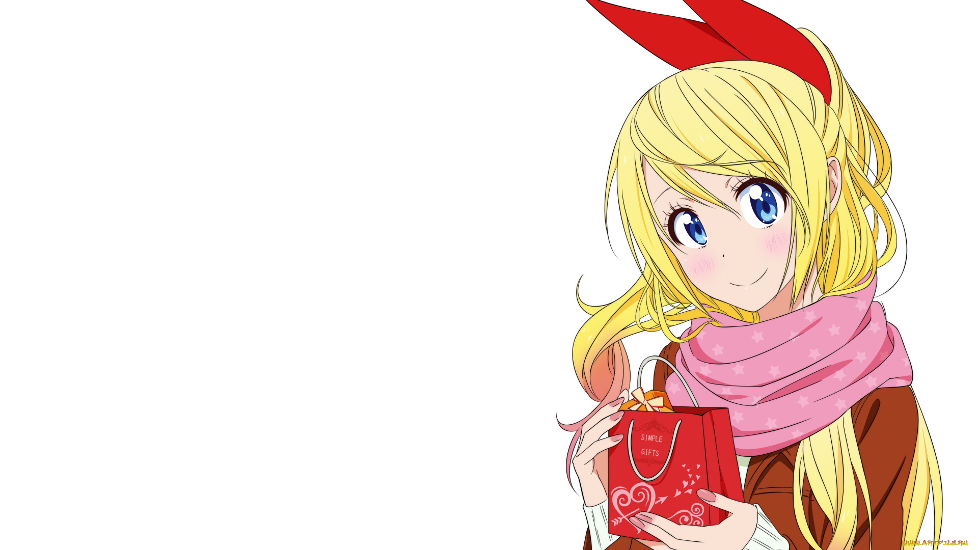 аниме, nisekoi, взгляд, девушка, фон