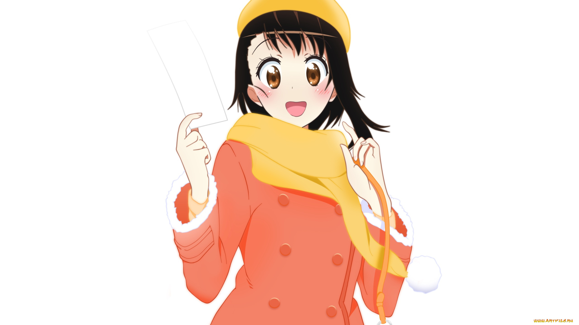 аниме, nisekoi, взгляд, девушка, фон