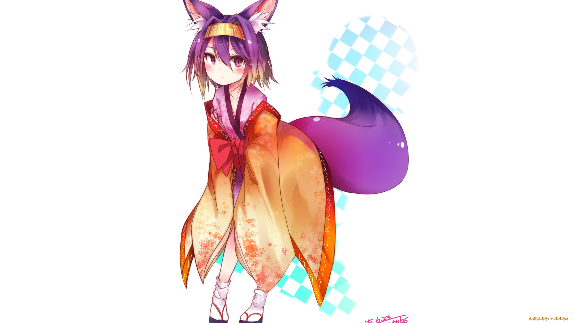 аниме, no, game, no, life, фон, взгляд, девушка