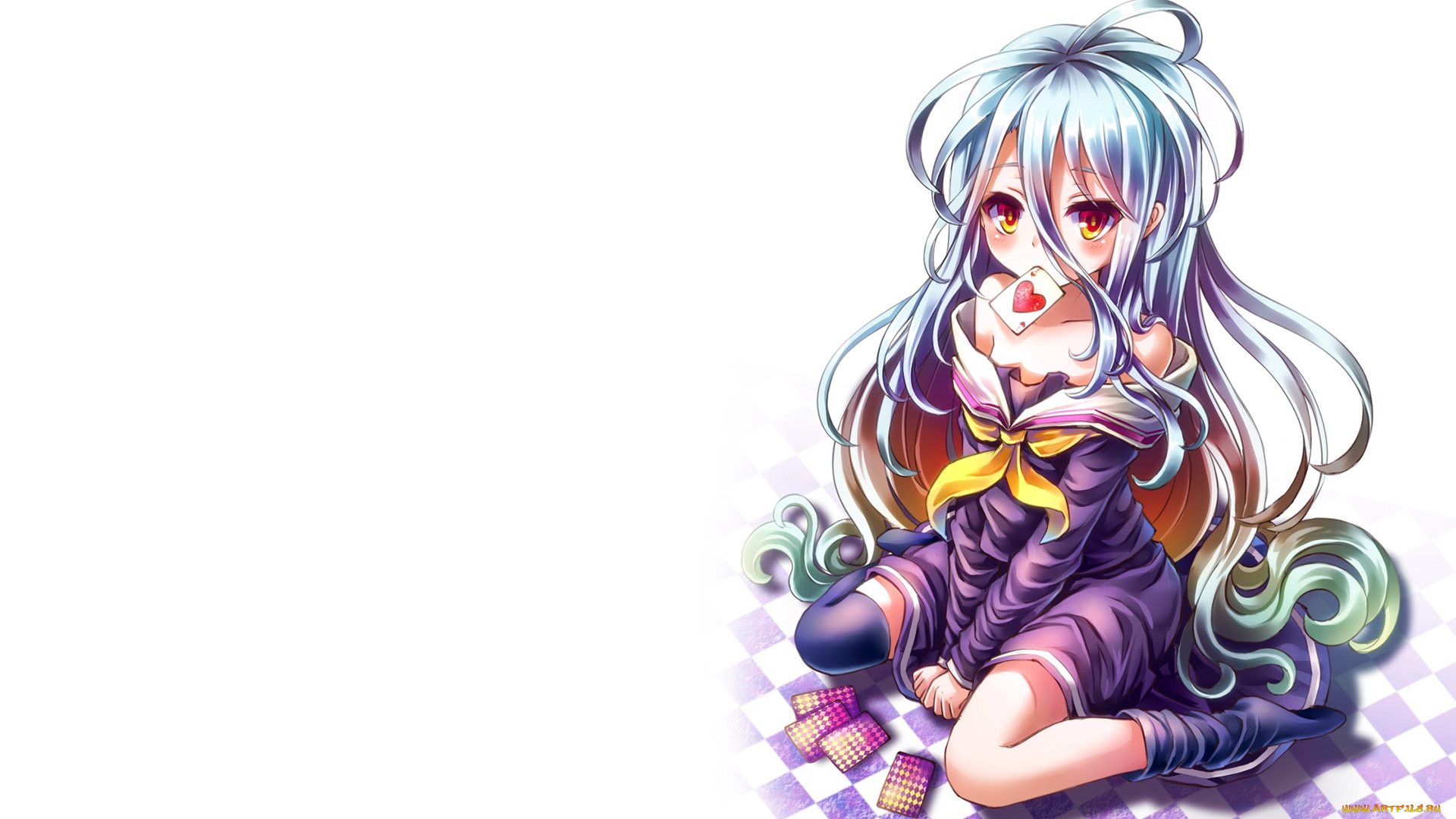 аниме, no, game, no, life, фон, взгляд, девушка