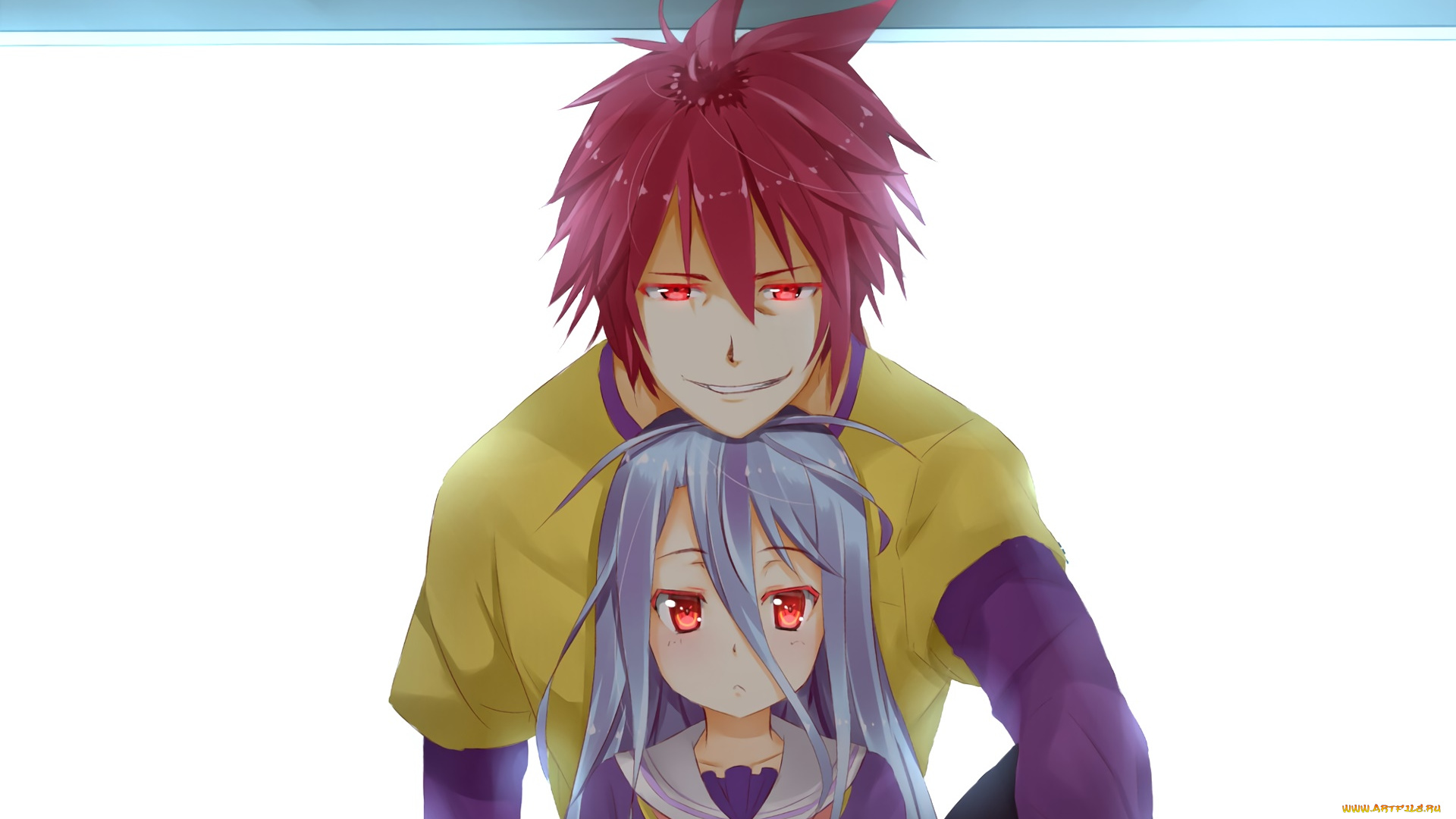 аниме, no, game, no, life, парень, фон, взгляд