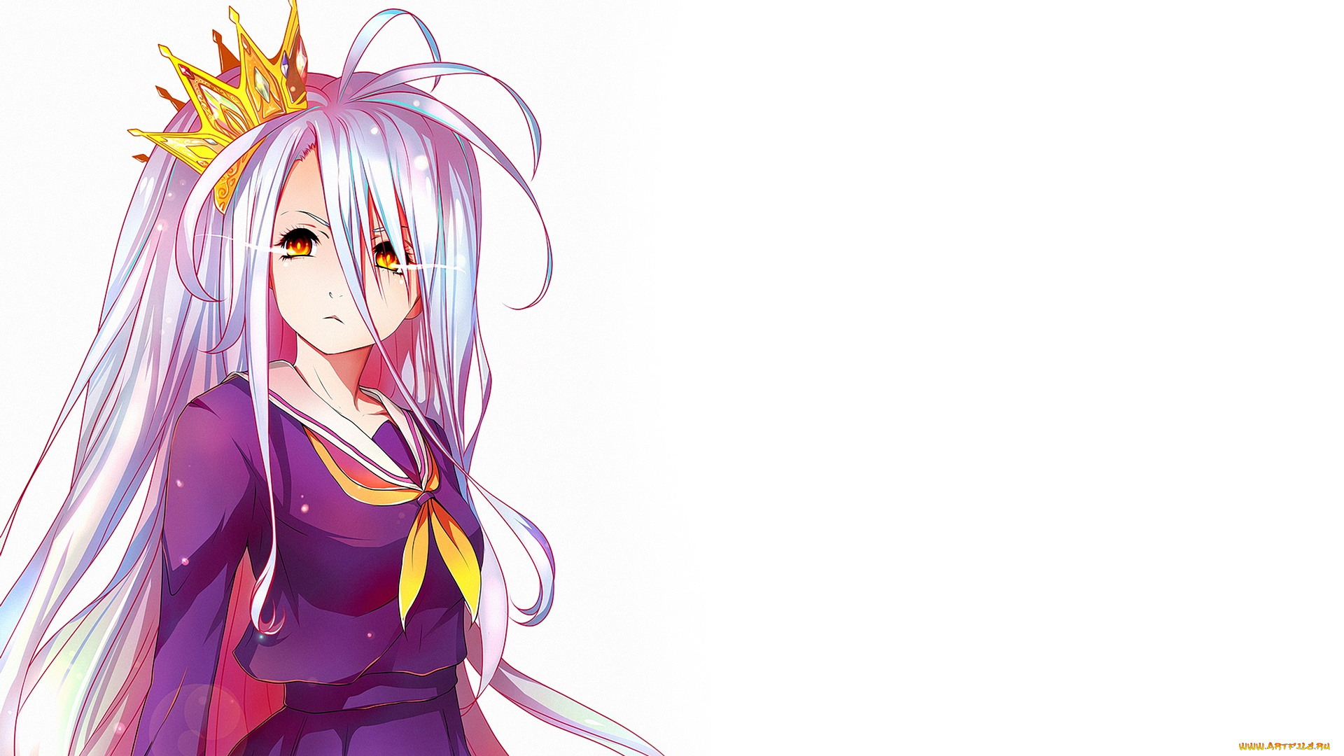 аниме, no, game, no, life, взгляд, девушка, фон