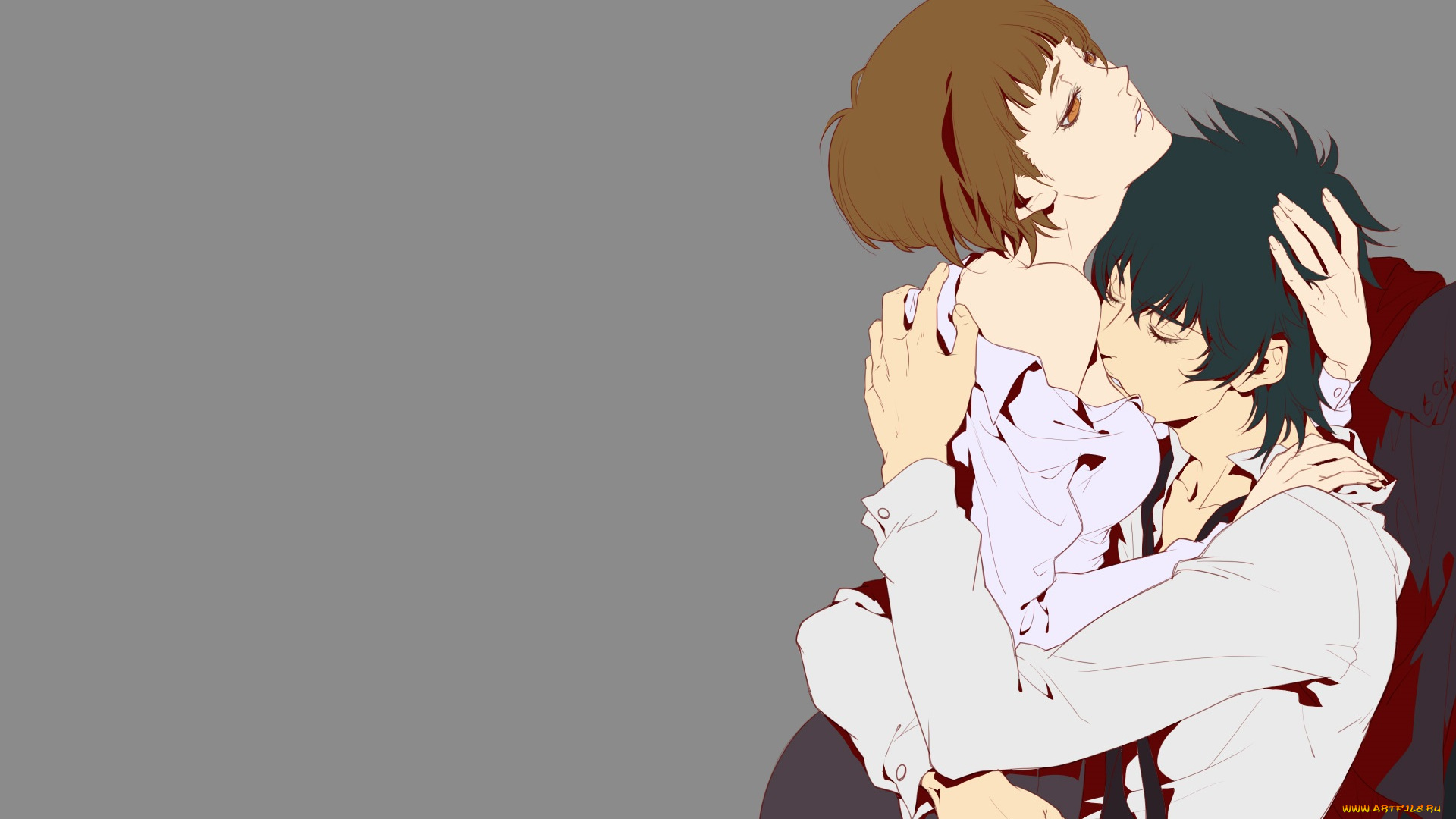 аниме, psycho-pass, арт, психопаспорт, парень, девушка