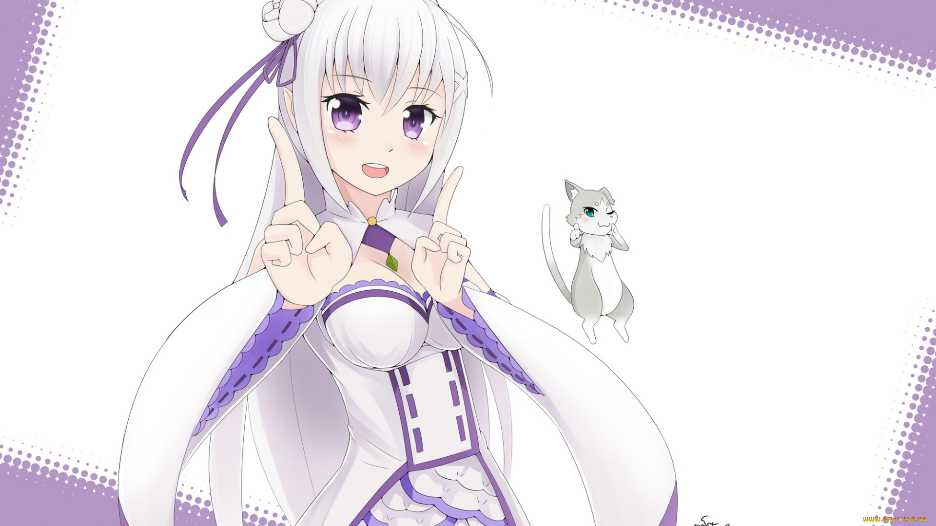 аниме, re, , zero, kara, hajimeru, isekai, seikatsu, взгляд, фон, девушка