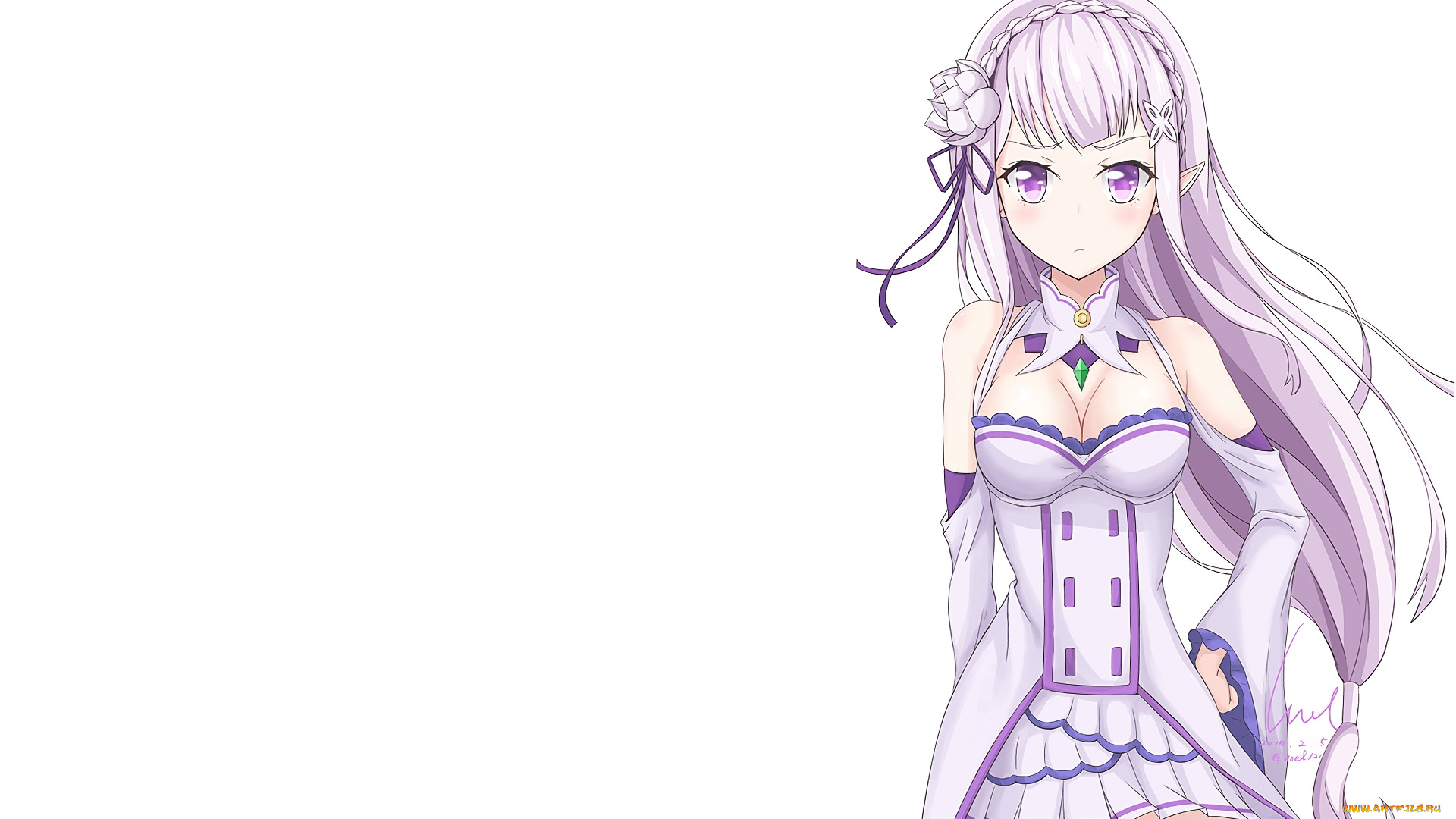 аниме, re, , zero, kara, hajimeru, isekai, seikatsu, взгляд, фон, девушка