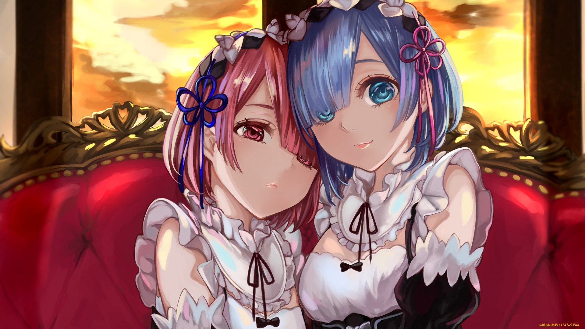 аниме, re, , zero, kara, hajimeru, isekai, seikatsu, взгляд, девушка, фон