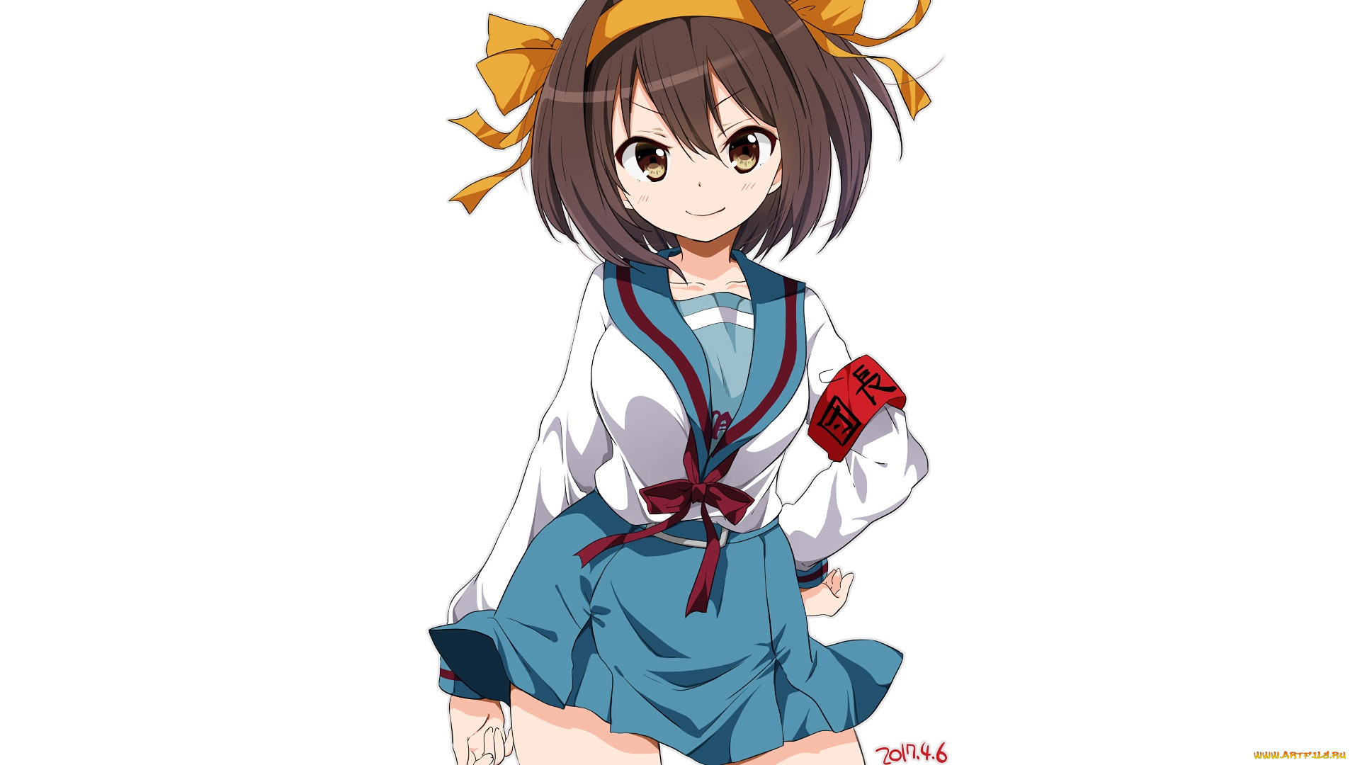 аниме, the, melancholy, of, haruhi, suzumiya, фон, девушка, взгляд