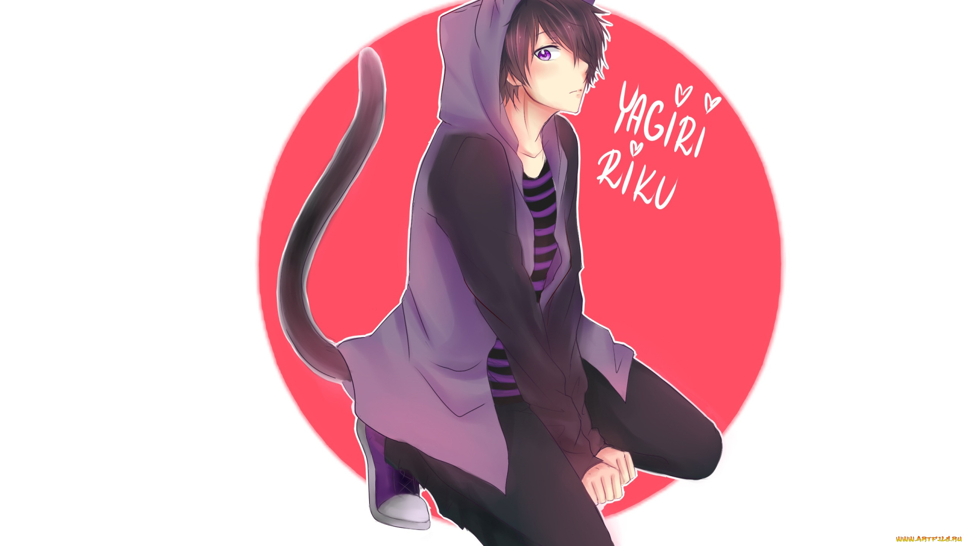 аниме, животные, , существа, парень