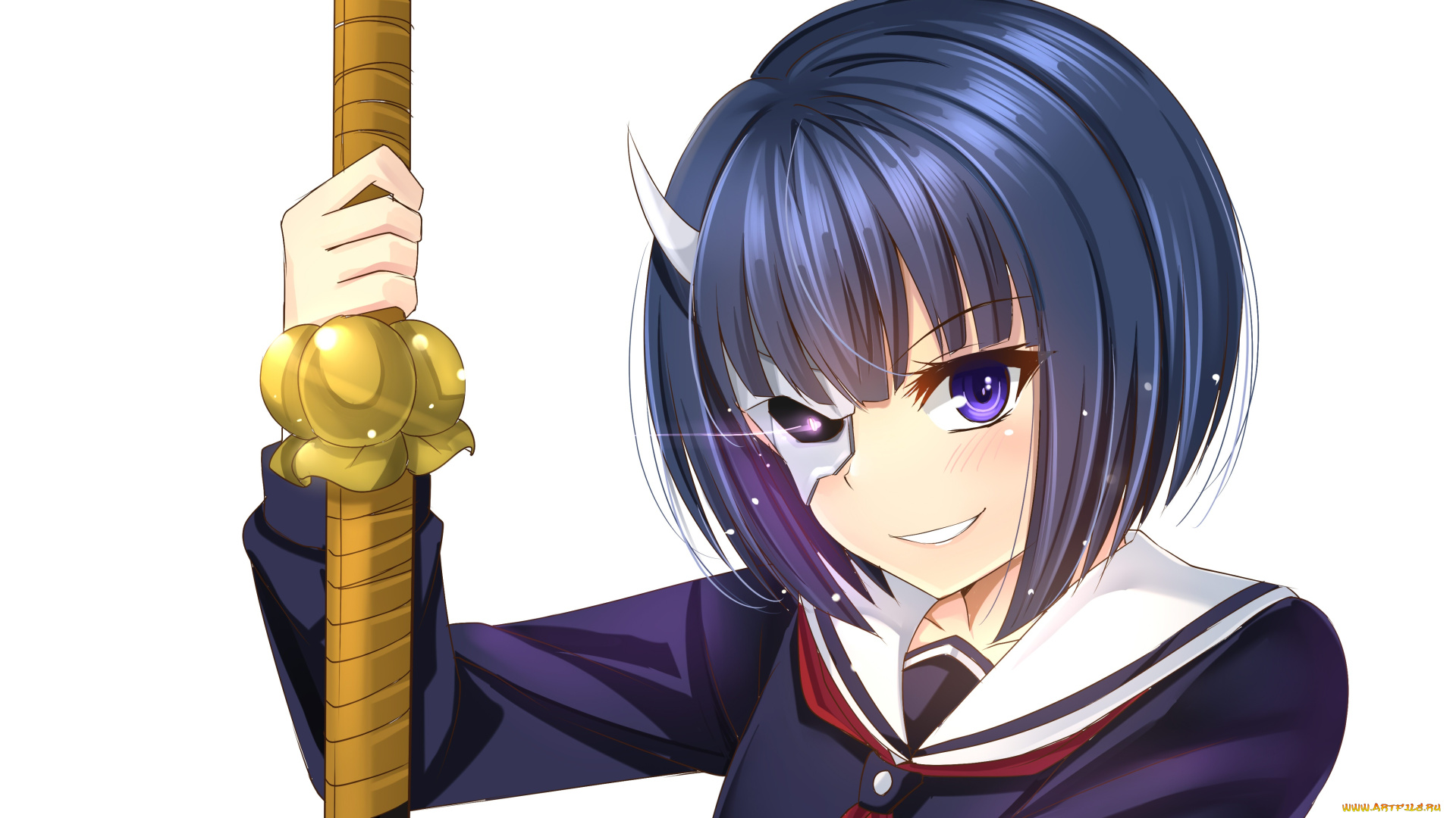 busou, shoujo, machiavellianism, аниме, взгляд, фон, девушка