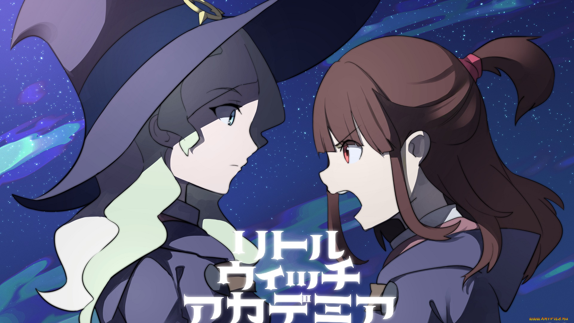 little, witch, academia, аниме, фон, взгляд, девушка