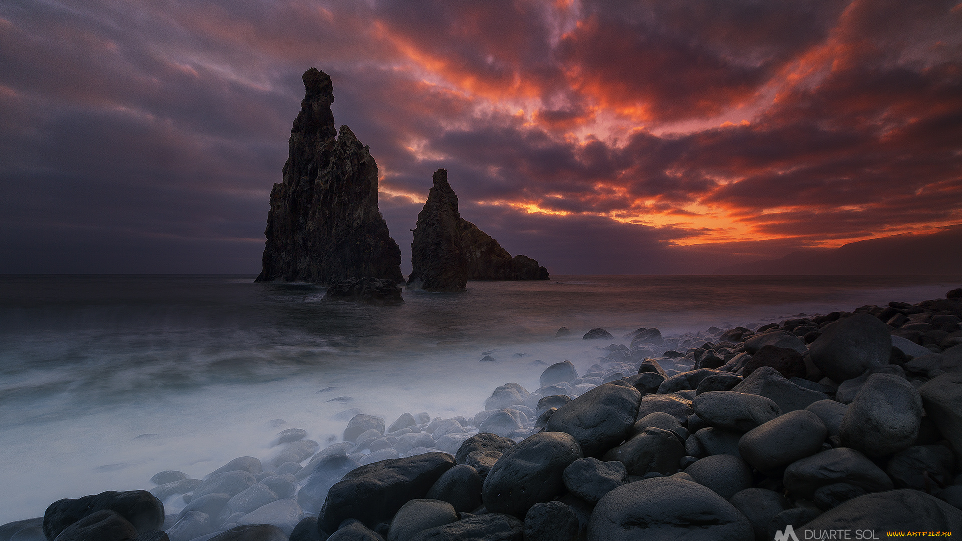 природа, восходы, закаты, камни, облака, море