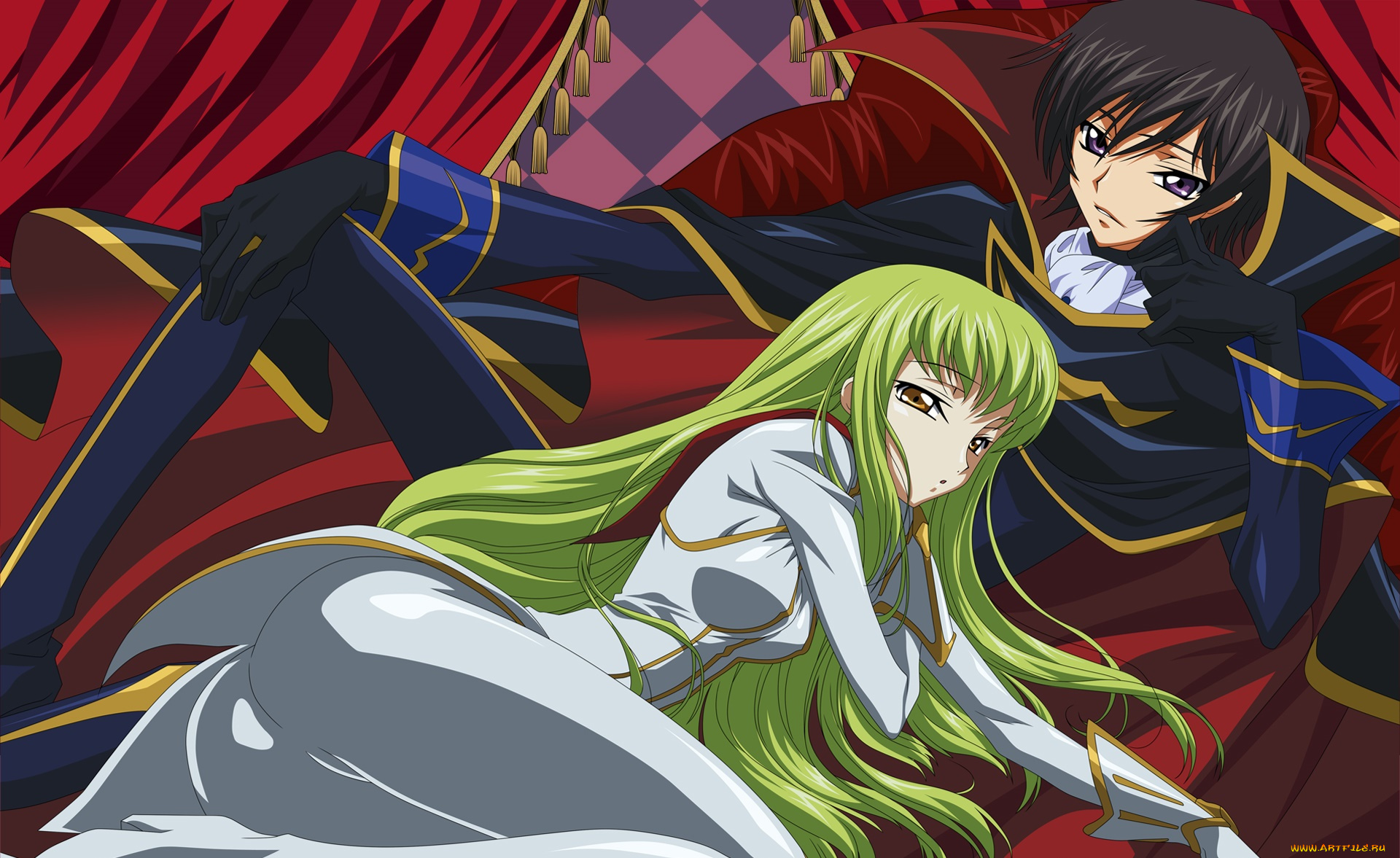 аниме, code, geass, фон, взгляд, девушка
