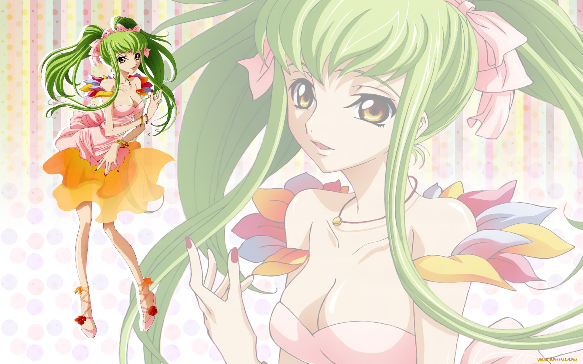 аниме, code, geass, девушка, фон, взгляд