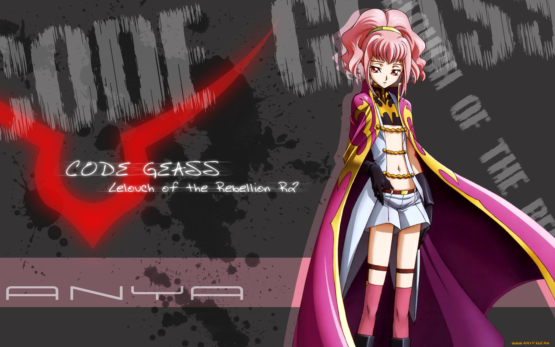 аниме, code, geass, взгляд, девушка, фон