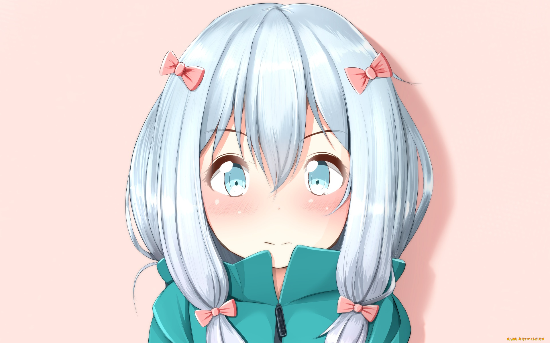 аниме, eromanga-sensei, взгляд, девушка, фон